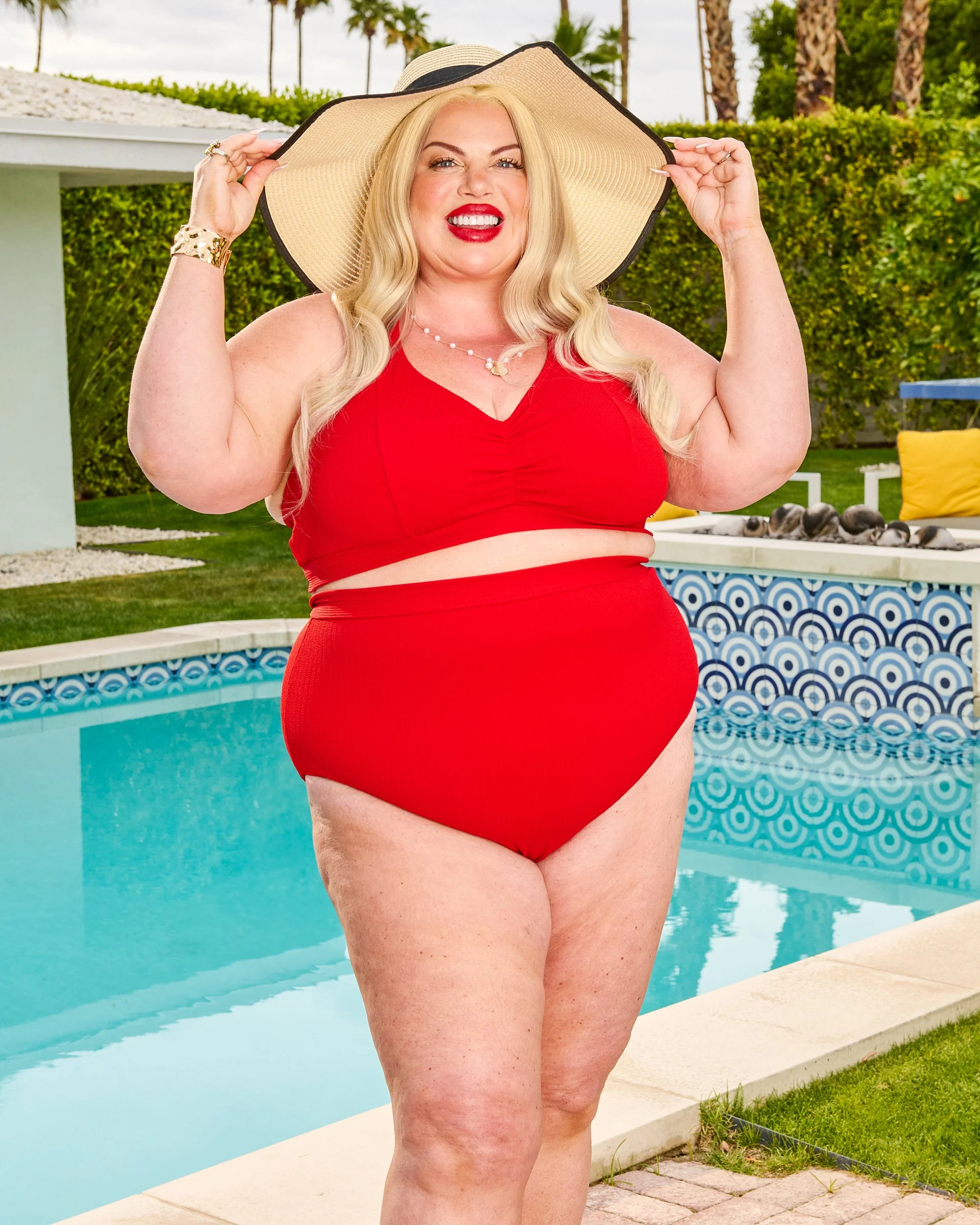 Tidelands Bikini Top - Red - Zenithce