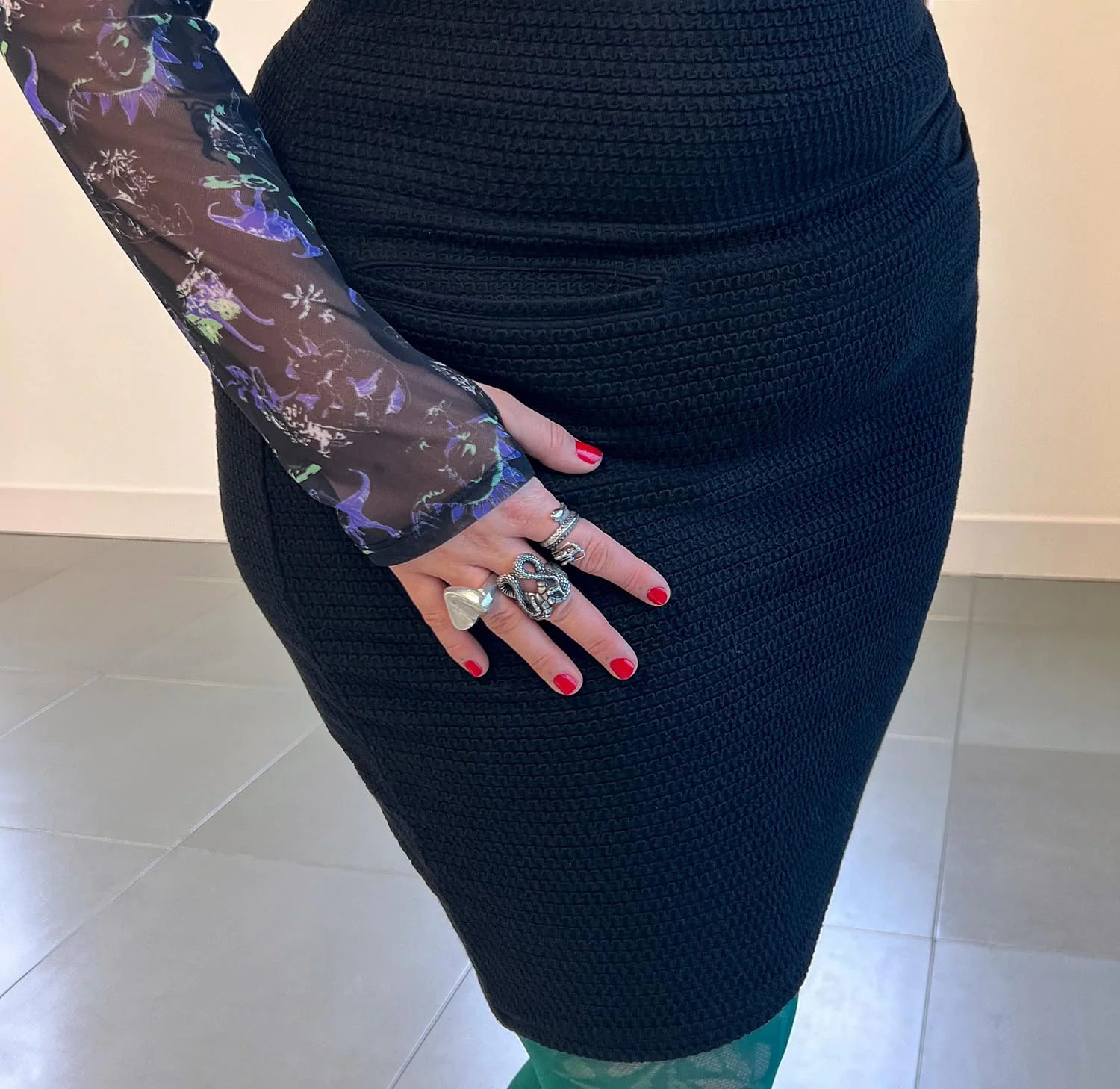Mini Pencil Skirt - Archean - Zenithce
