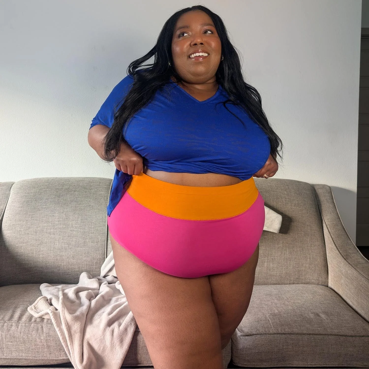 Organic Cotton Super High Waist Duo Knickers - Barbara & Papaya - Zenithce