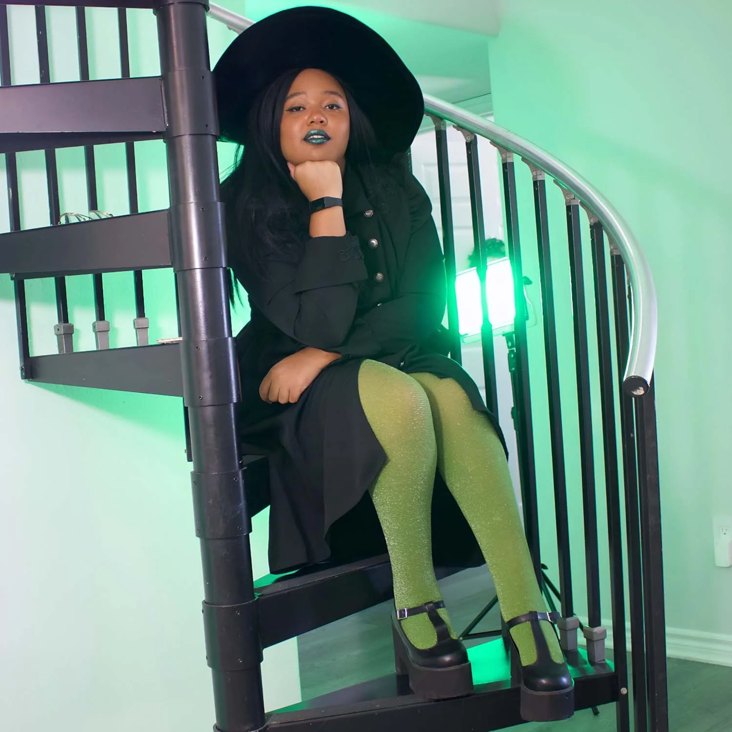 Lux Sparkle Tights - Peas - Zenithce