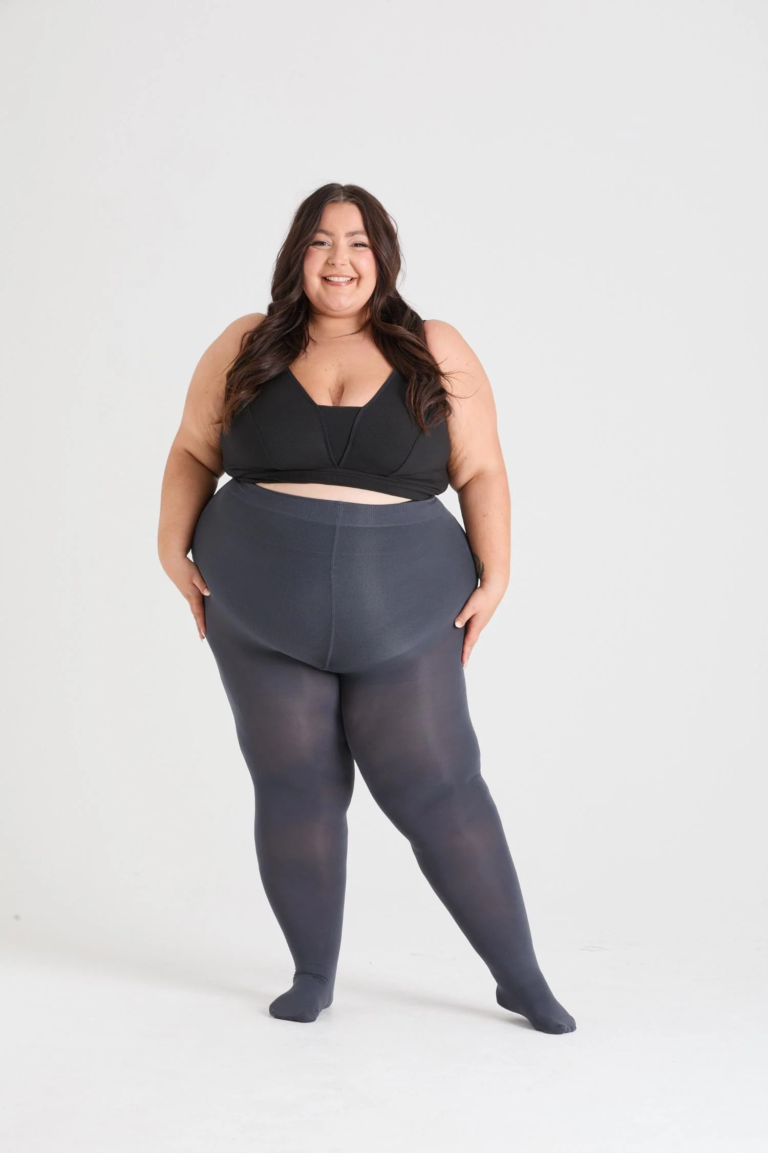 80 Denier Tights - Slate - Zenithce