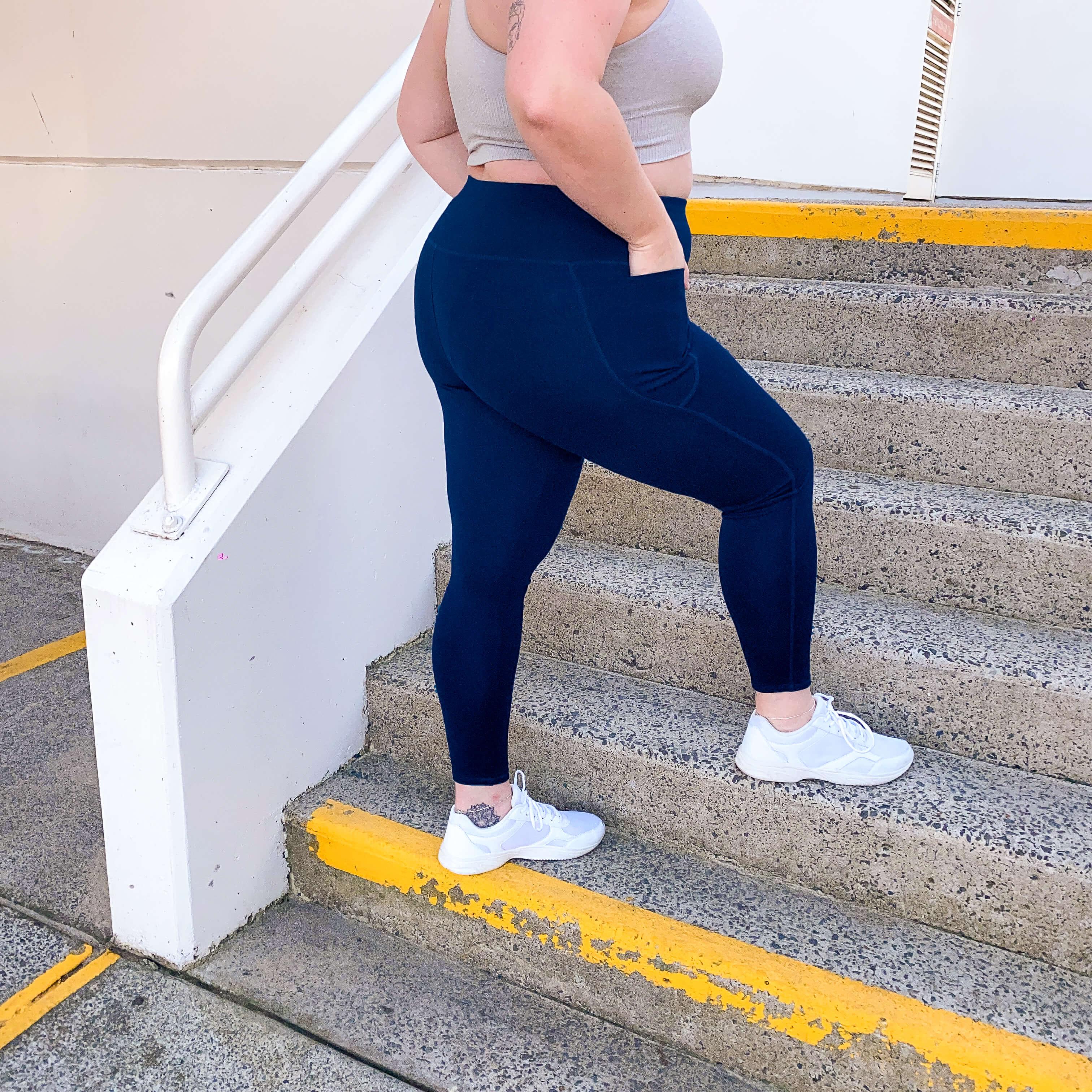 Squat Proof Leggings (Long) - Navy - Zenithce