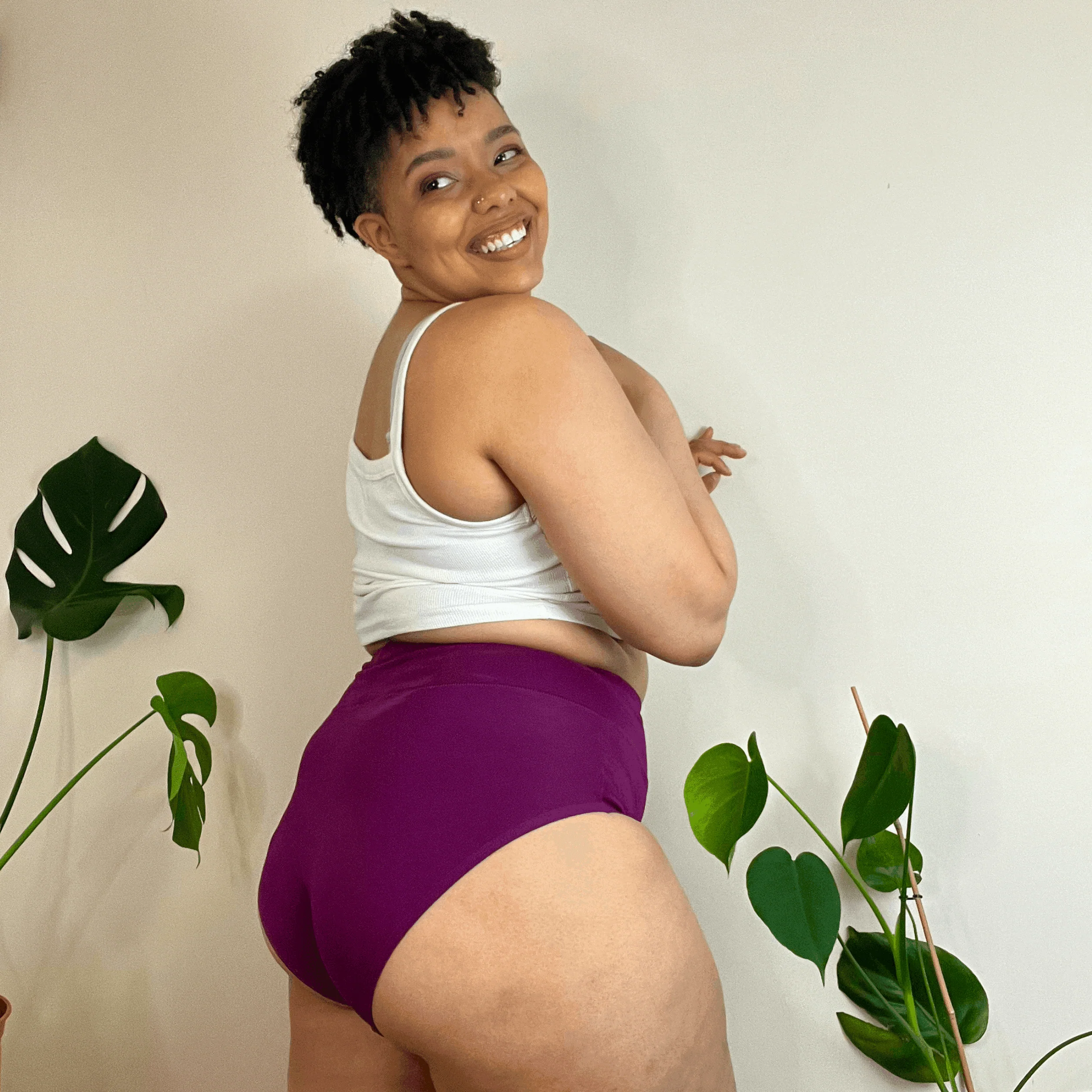 Organic Cotton Full Brief Knickers - Figgy Pudding - Zenithce