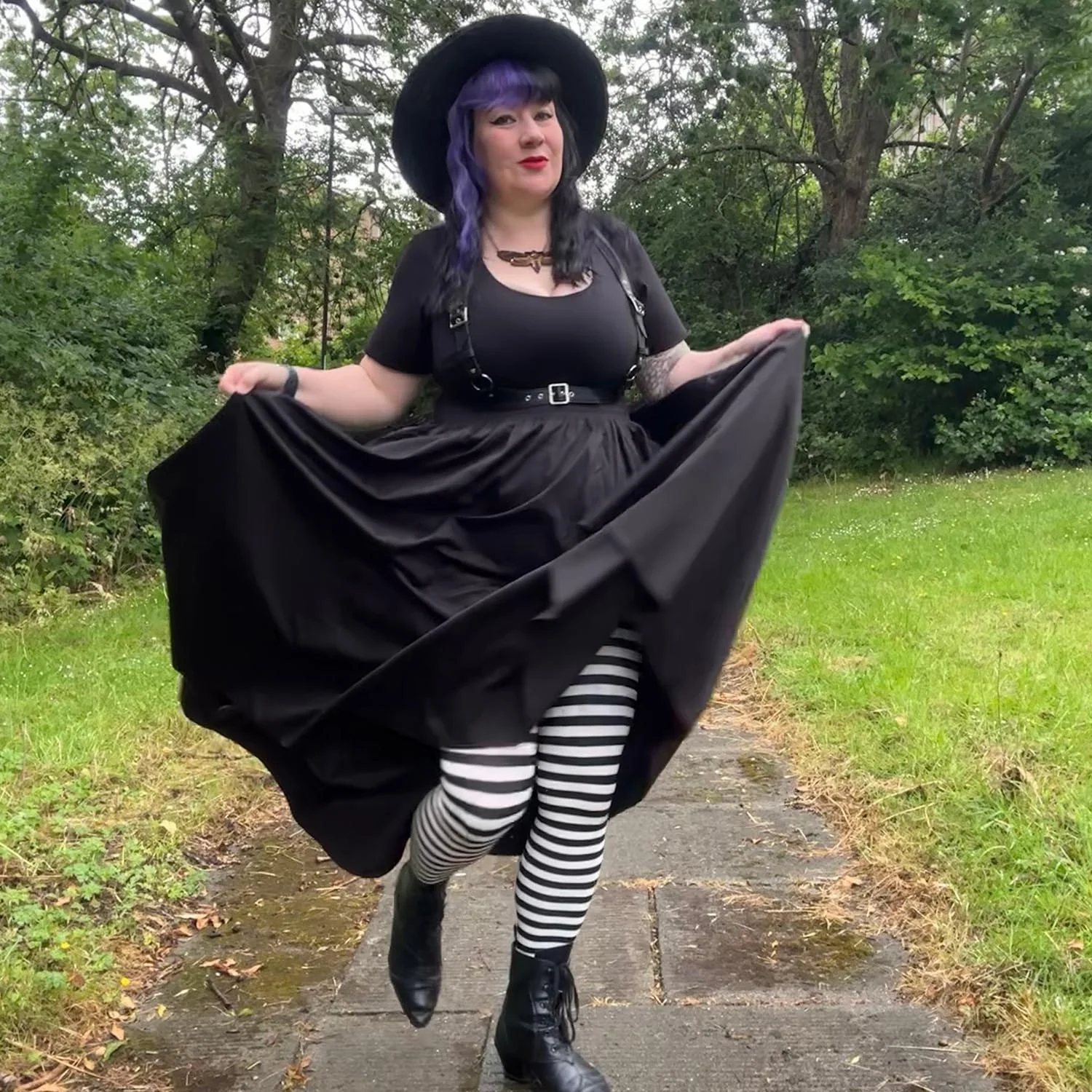 Midaxi Poplin Skirt - Black - Zenithce