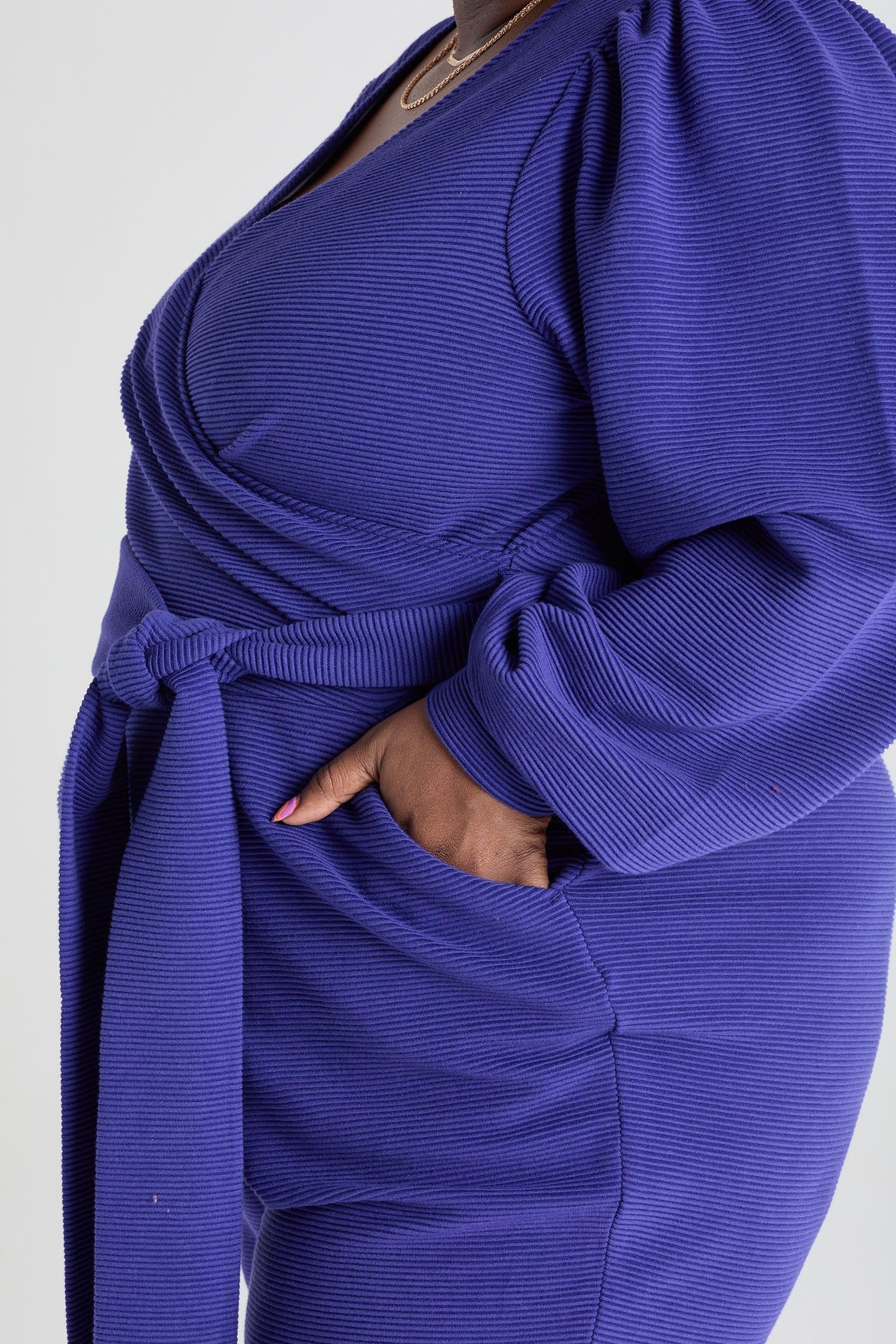 Ottoman Long Sleeve Wrap Jumpsuit - Aretha - Zenithce