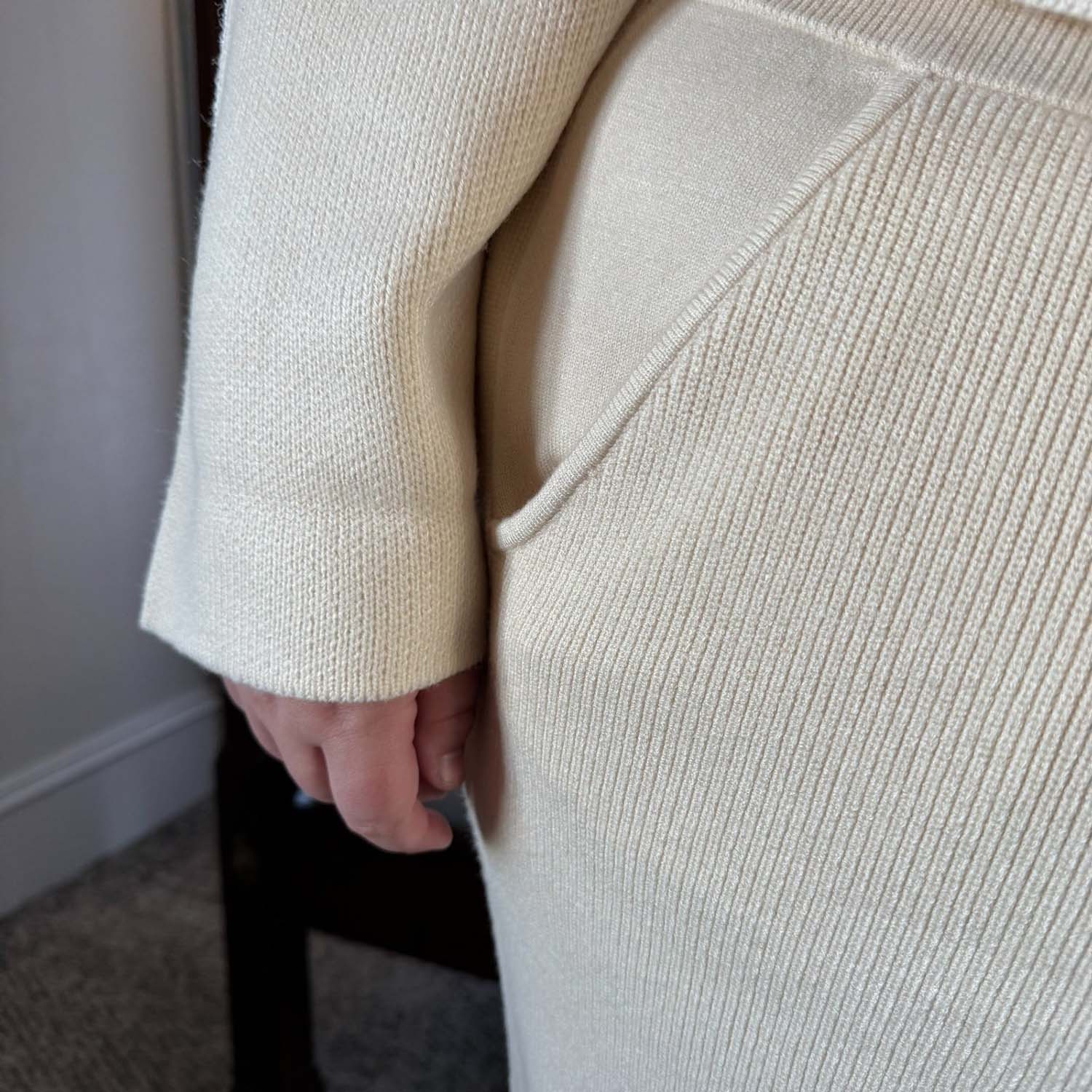 Knit Cropped Jumper - Oatmeal - Zenithce