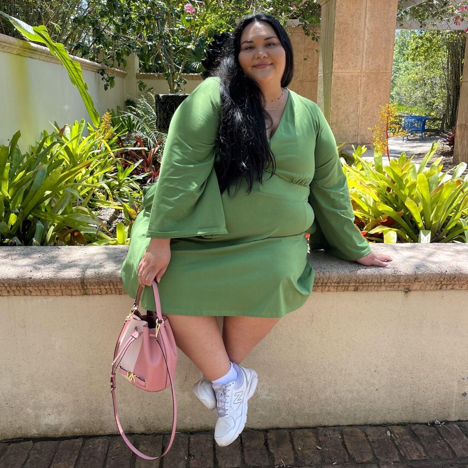 Bell Sleeve Mini Dress - Meadow - Zenithce