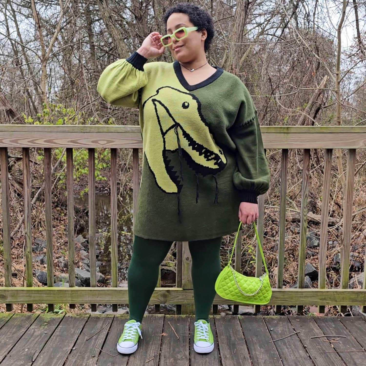 Dinosaur Jumper Dress - Rex - Zenithce