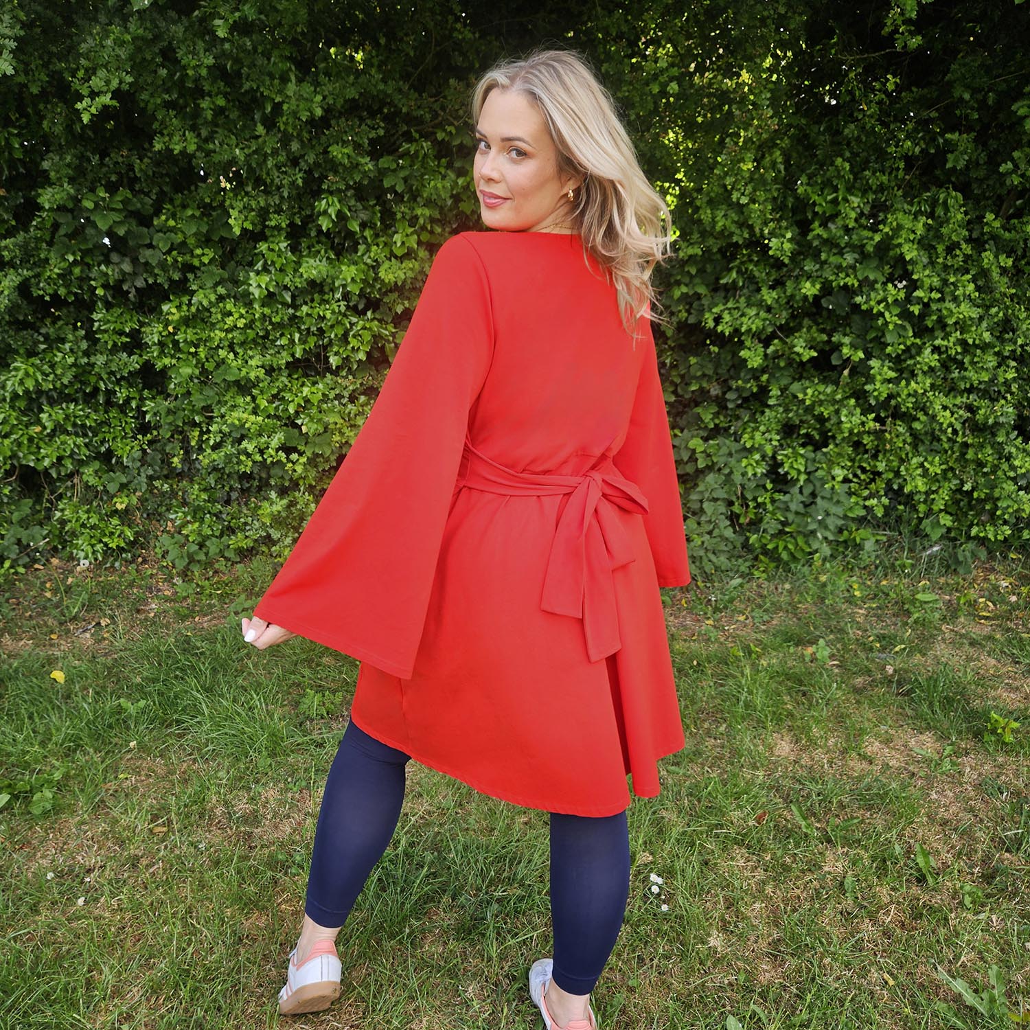 Bell Sleeve Mini Dress - Sangria - Zenithce