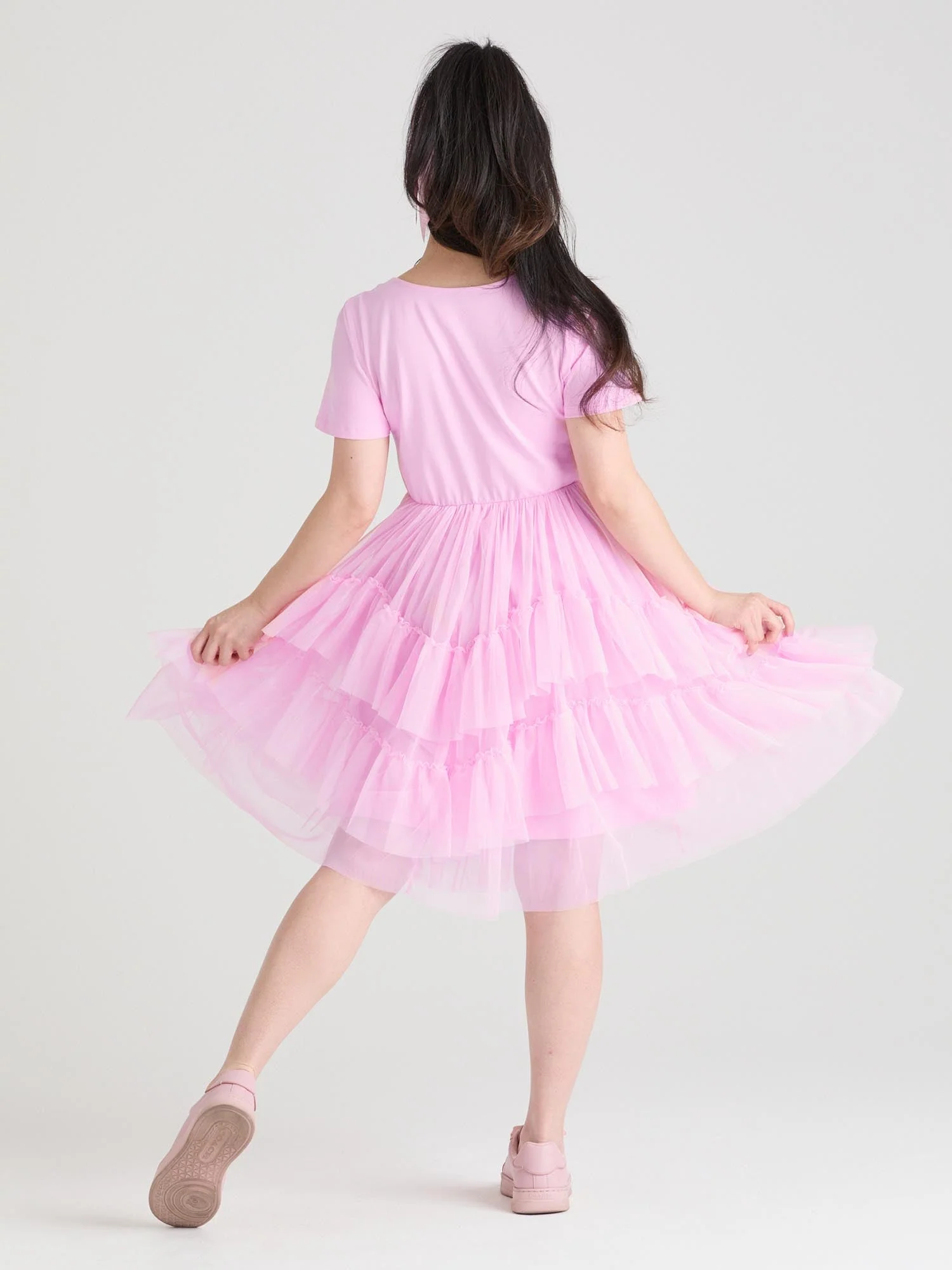 Tee Mesh Dress - Pink Frosting - Zenithce