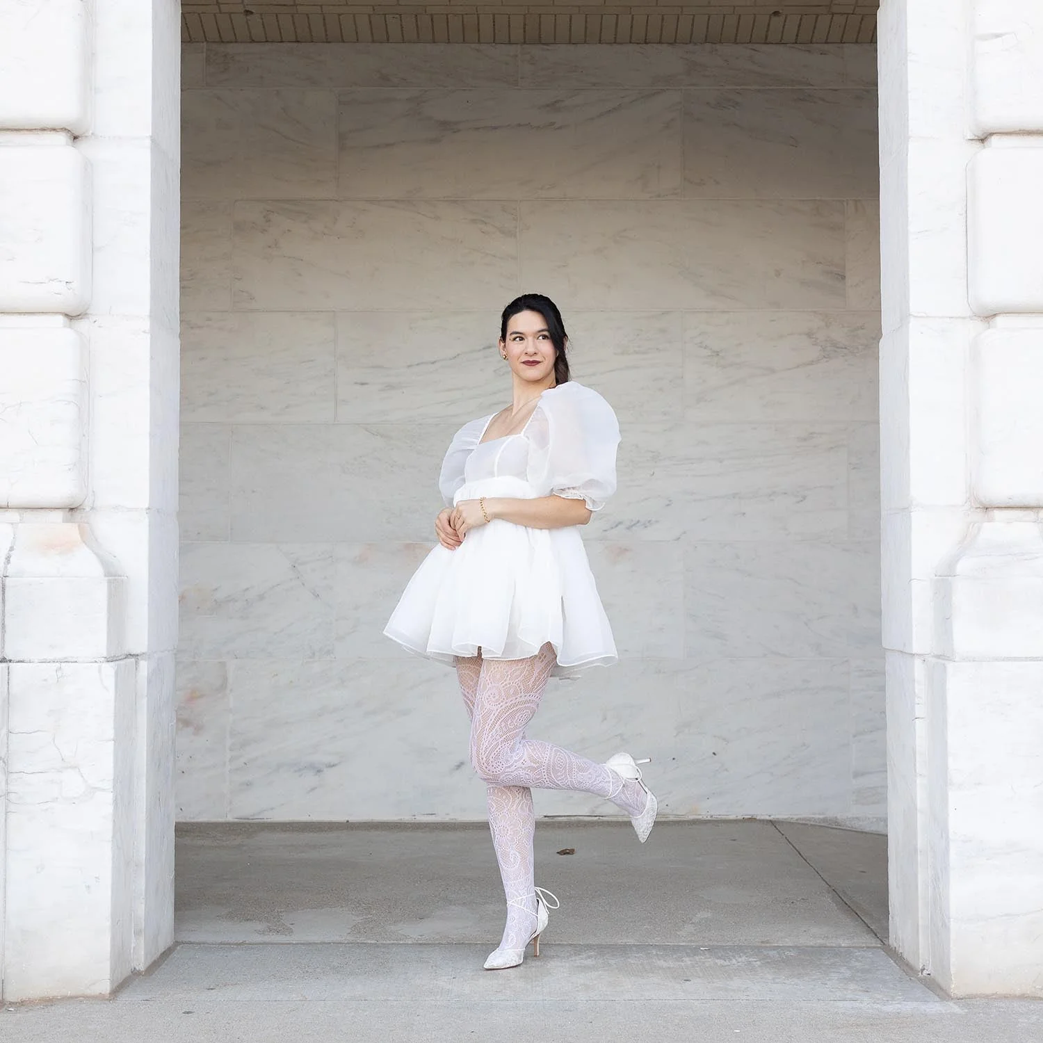 Botanical Fishnets - White - Zenithce