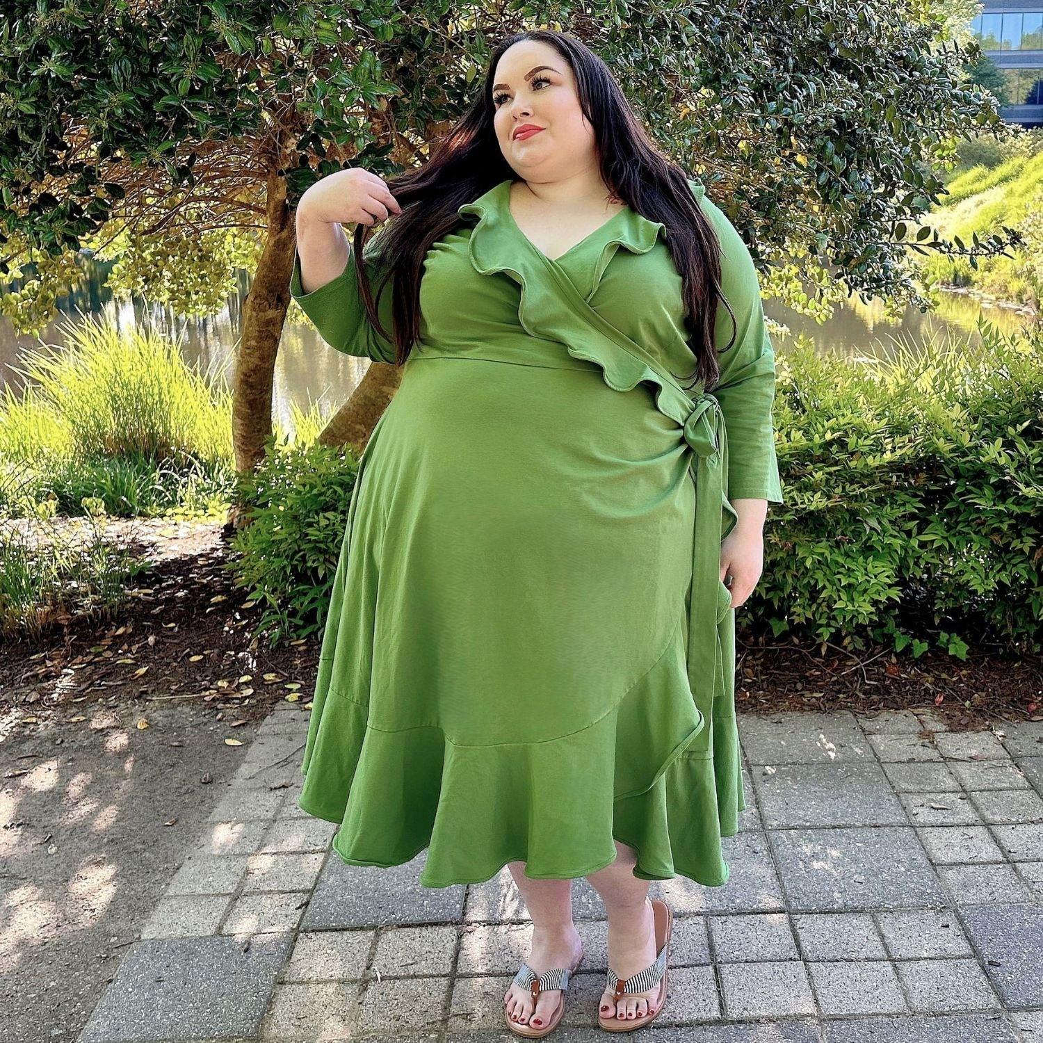 Frill Wrap Dress - Meadow - Zenithce