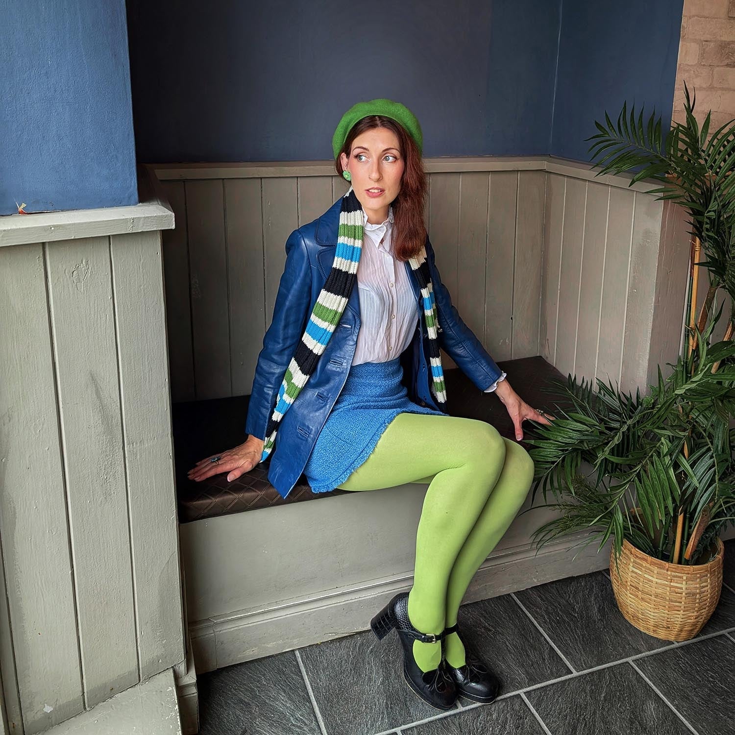 80 Denier Tights - Granny Smith - Zenithce