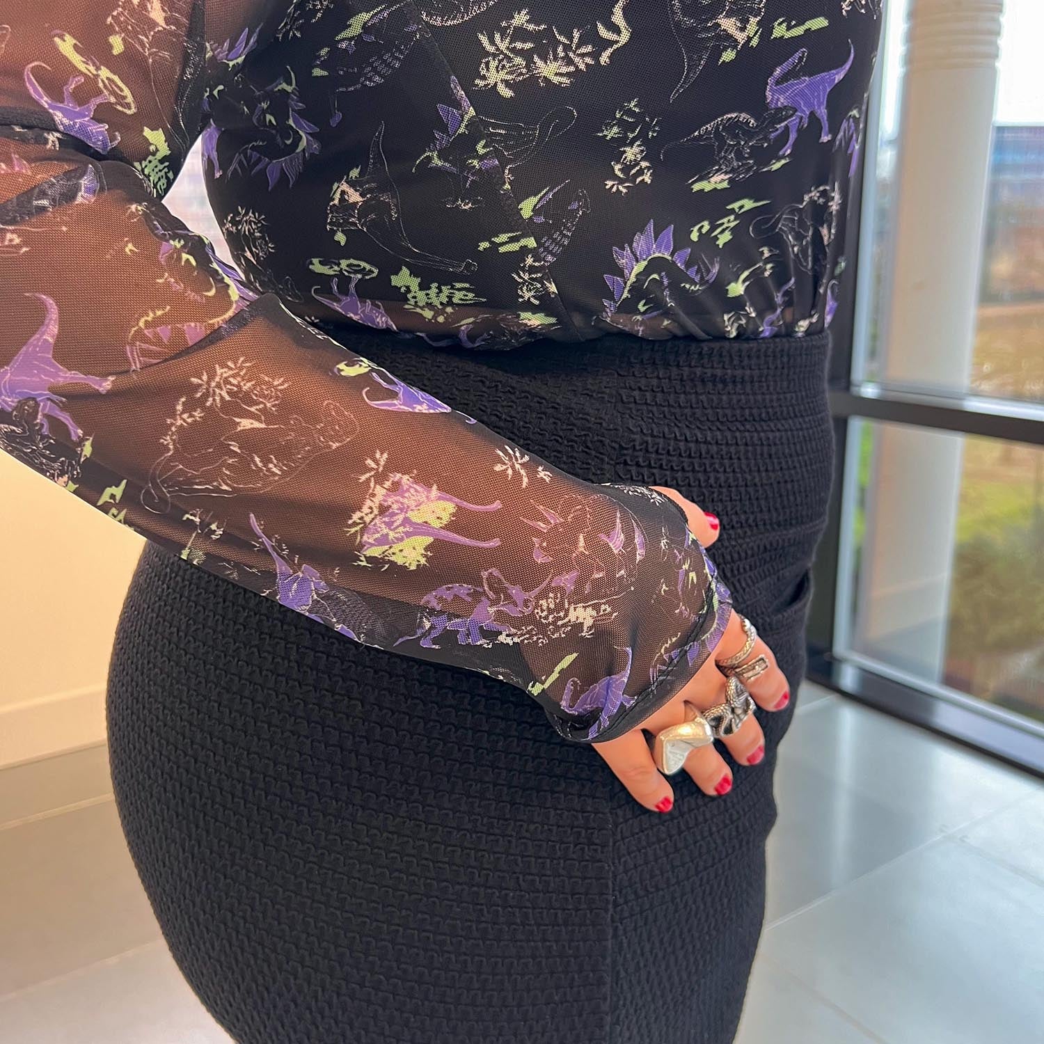 Dinosaur Sheer Top - Brachio de Joy - Zenithce