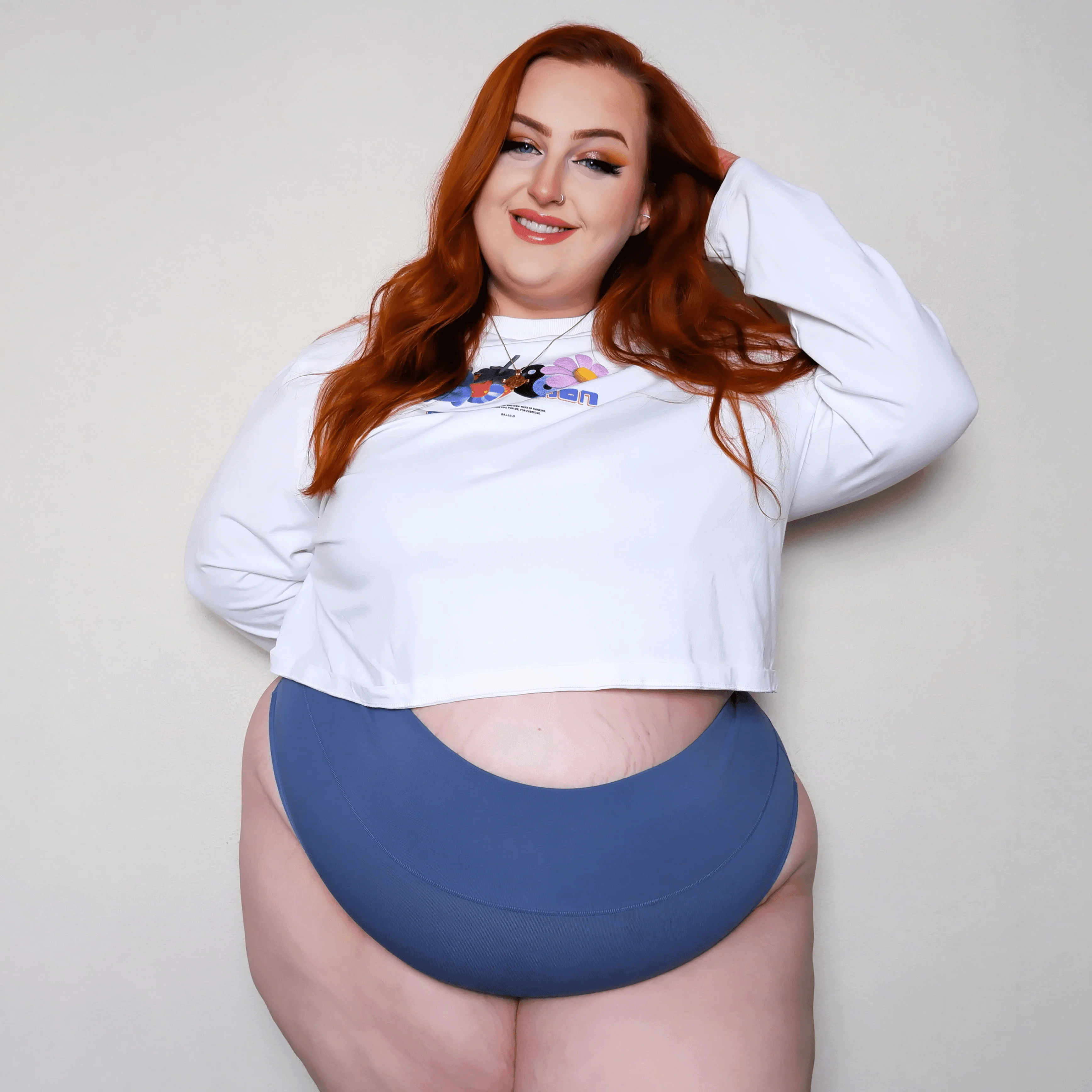 Organic Cotton Cheeky High Leg Knickers -  Denim - Zenithce