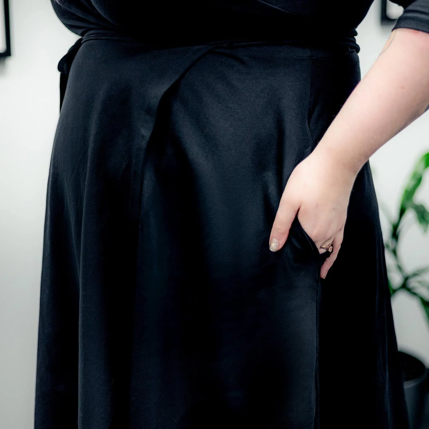 Wrap Dress - Black - Zenithce