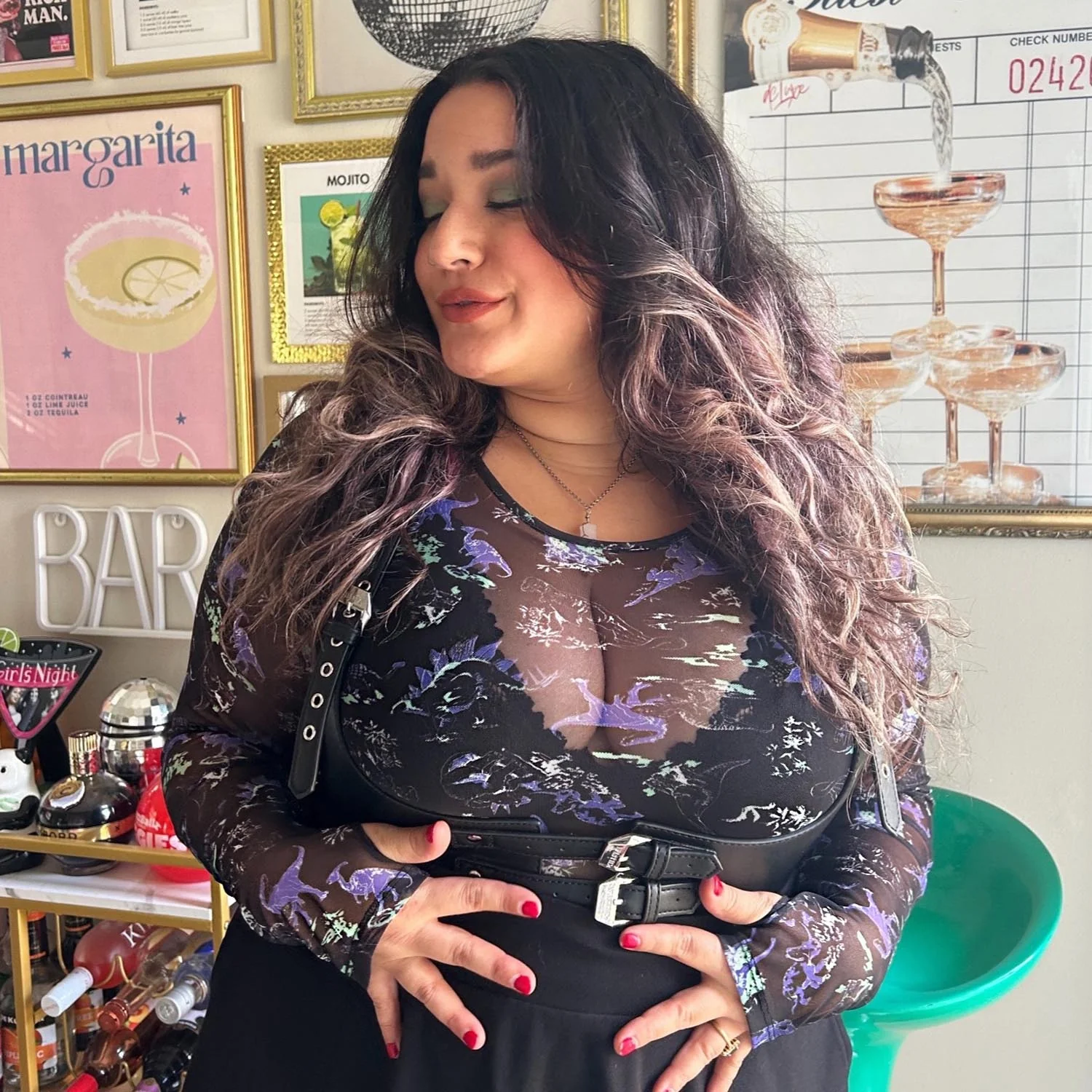 Dinosaur Sheer Top - Brachio de Joy - Zenithce