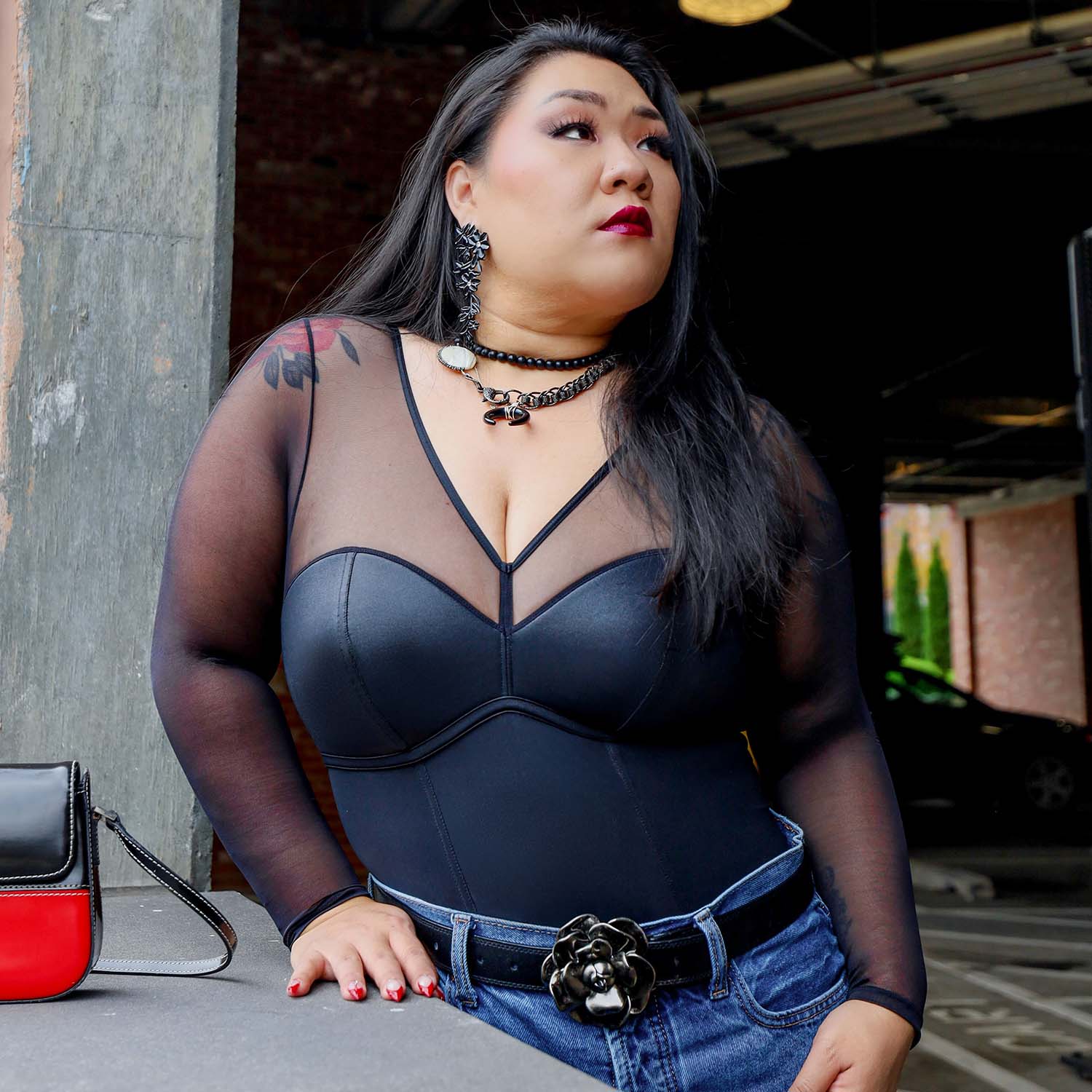 Siren Faux Leather Bodysuit - Zenithce