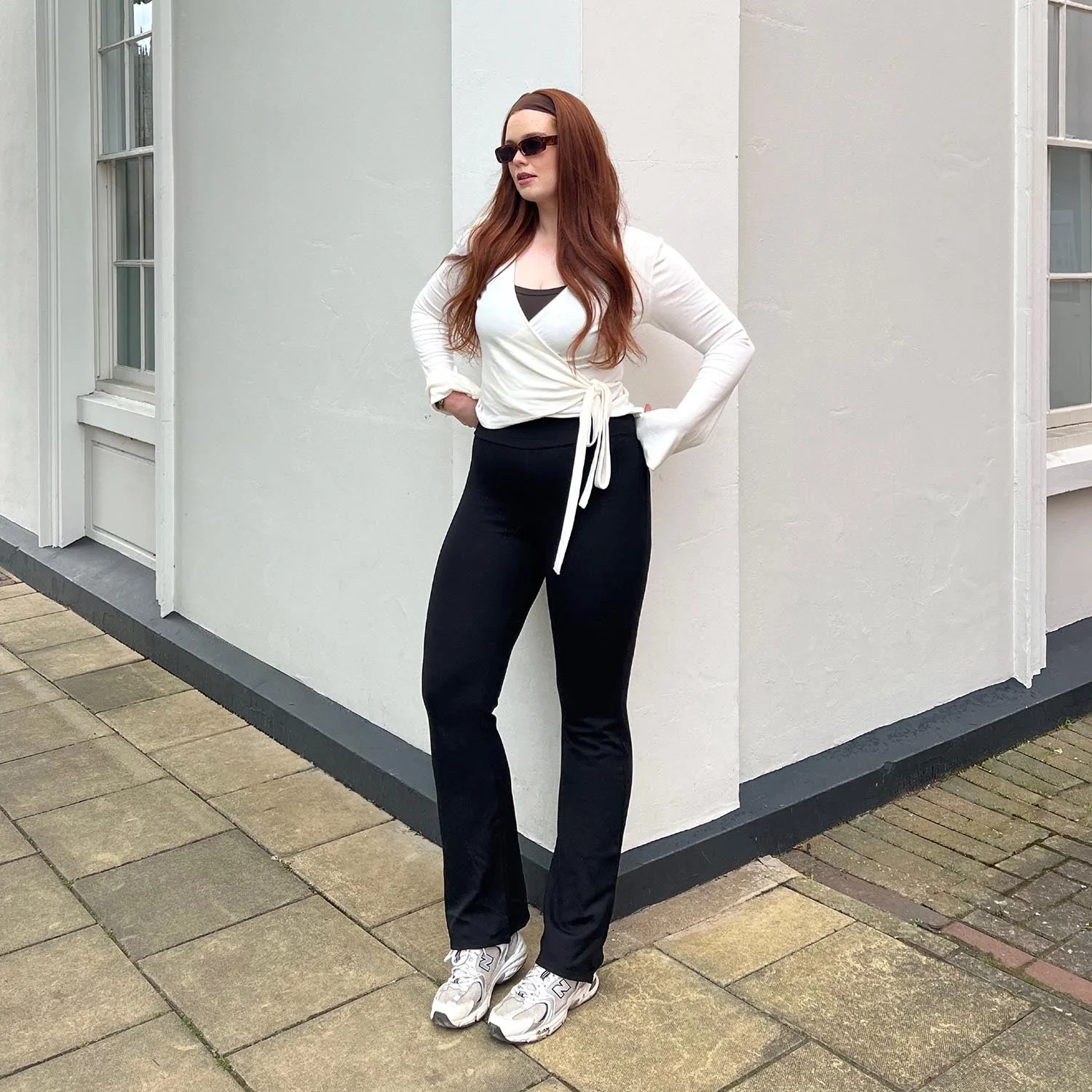 Squat-Proof Kick Flare Leggings - Black - Zenithce