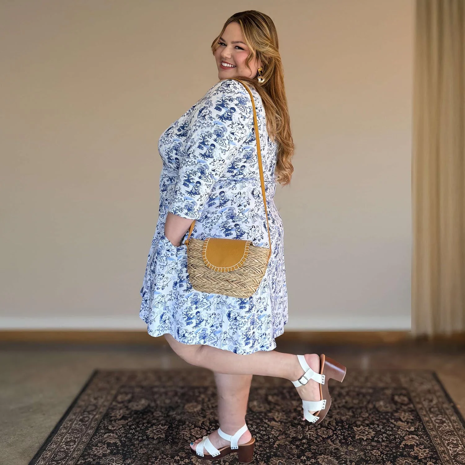 Mini Wrap Dress - Passion au Jardin - L'Amour Bleu - Zenithce