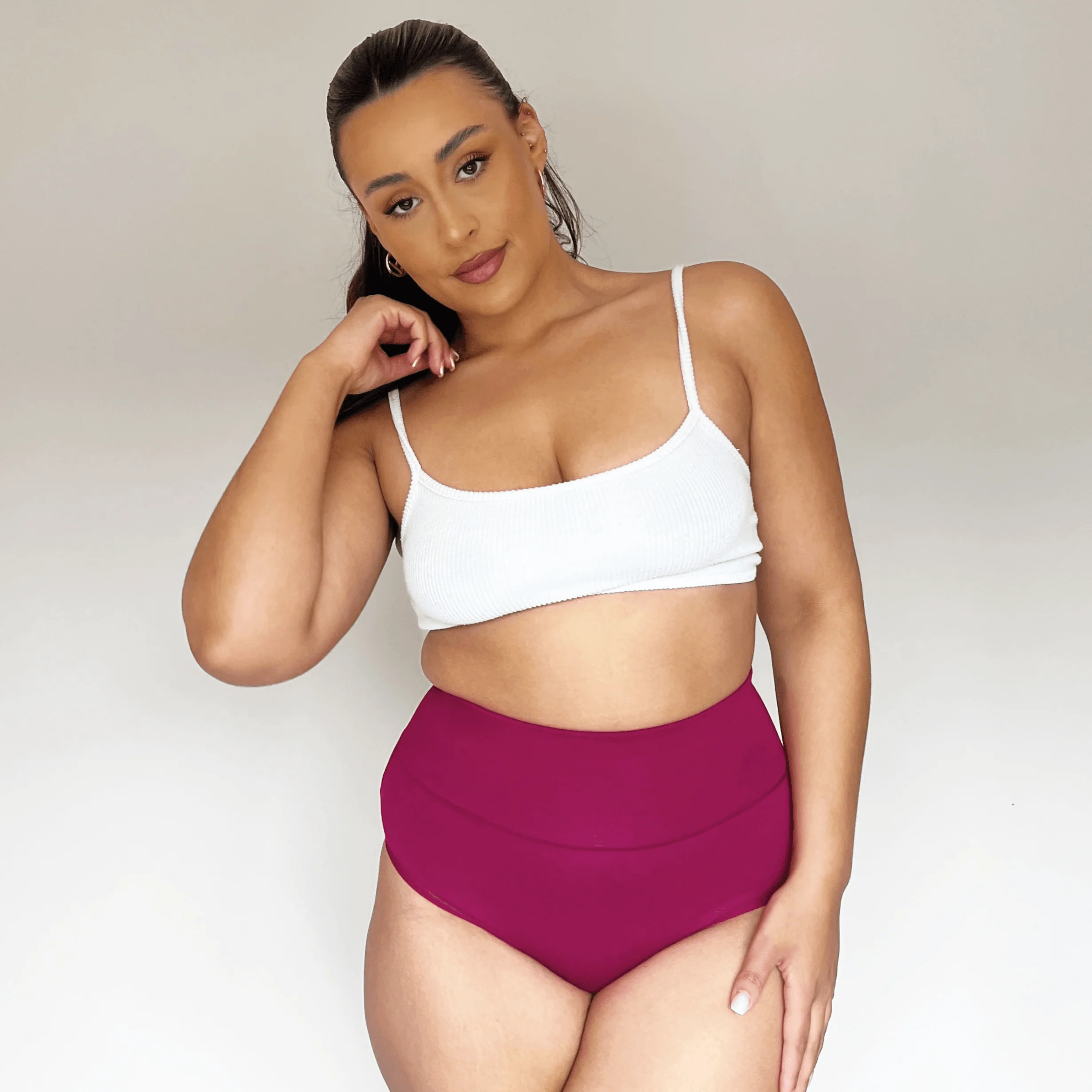 Organic Cotton Full Brief Knickers - Raspberry Pie - Zenithce