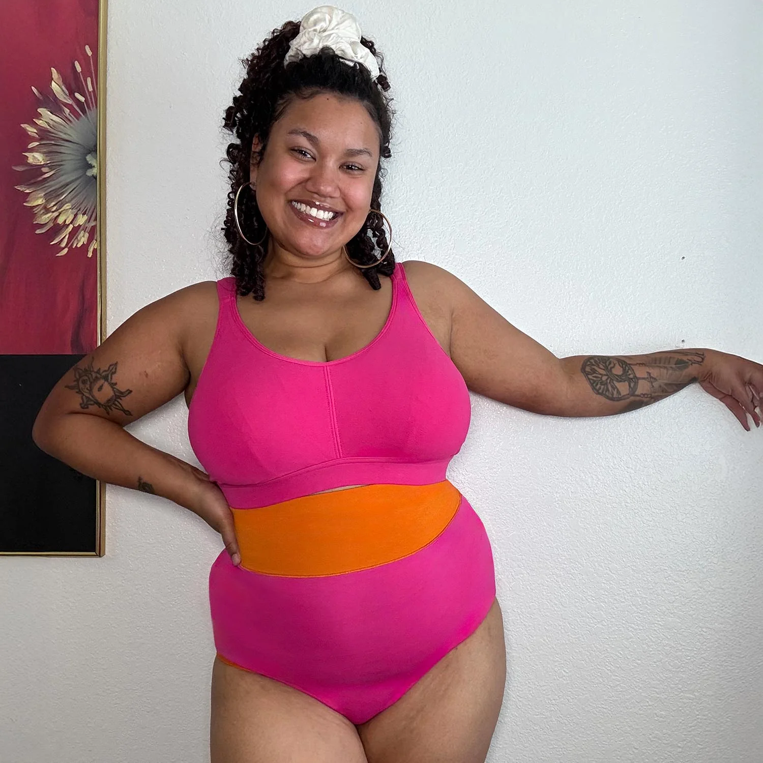 Organic Cotton Super High Waist Duo Knickers - Barbara & Papaya - Zenithce