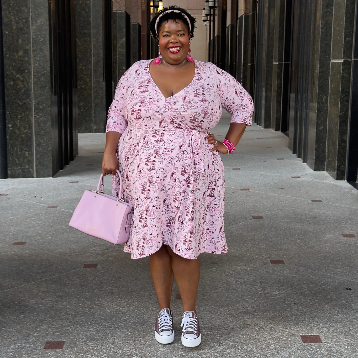 Wrap Dress - Passion au Jardin - L'Amour Rose - Zenithce