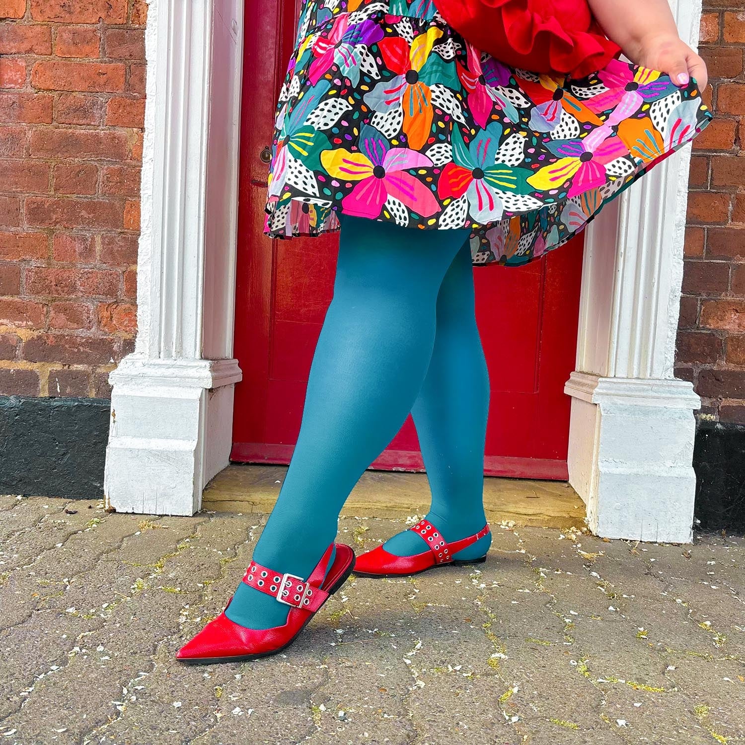 50 Denier Tights - Petrol Blue - Zenithce