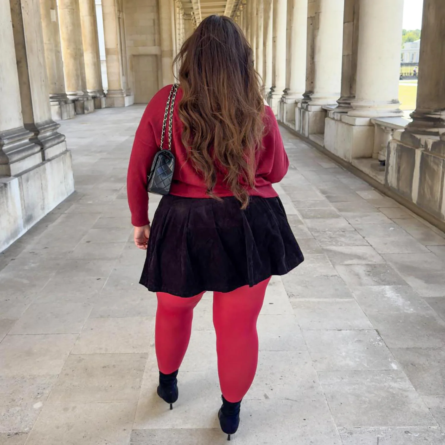 80 Denier Castor Oil Tights - Blood Red - Zenithce