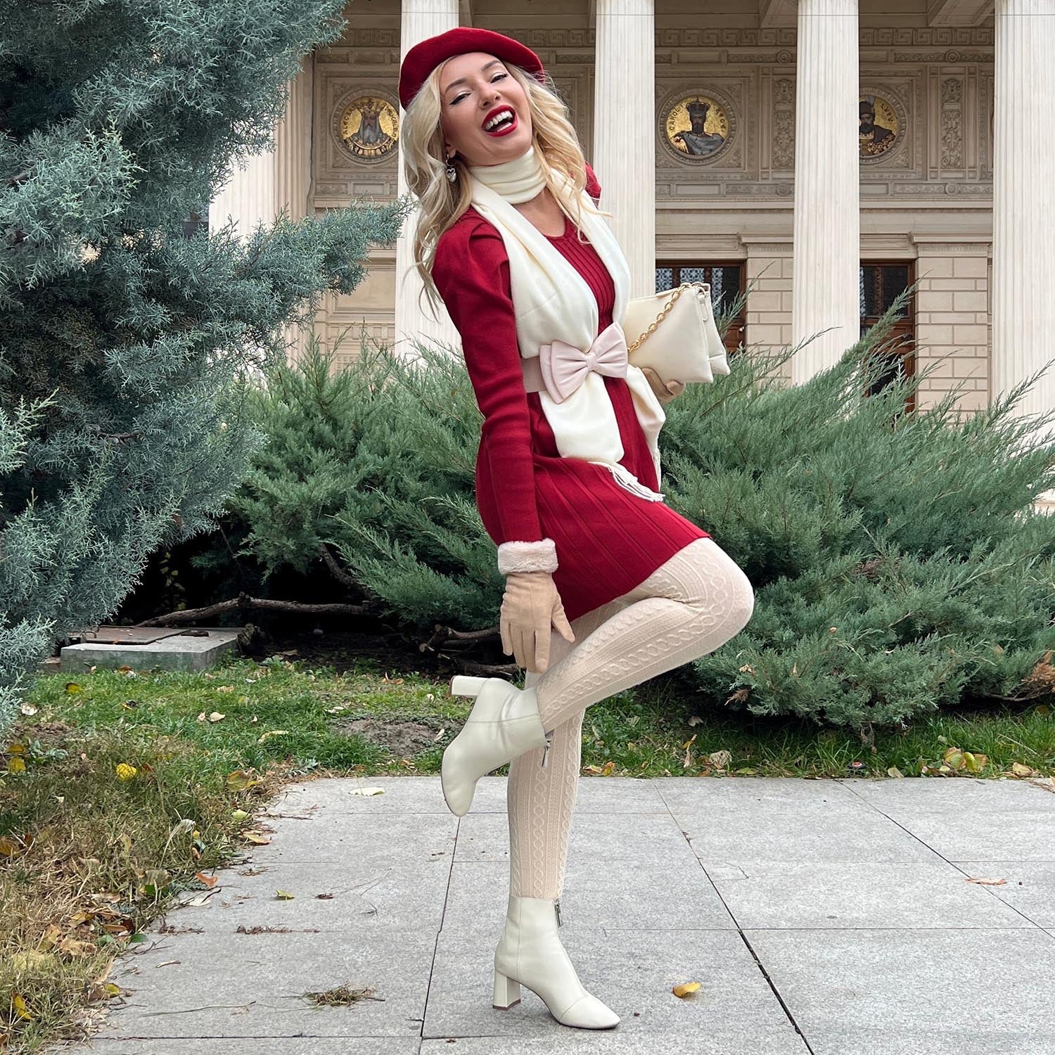 Grannies Cable Knit Wool Tights V2 - Oatmeal - Zenithce