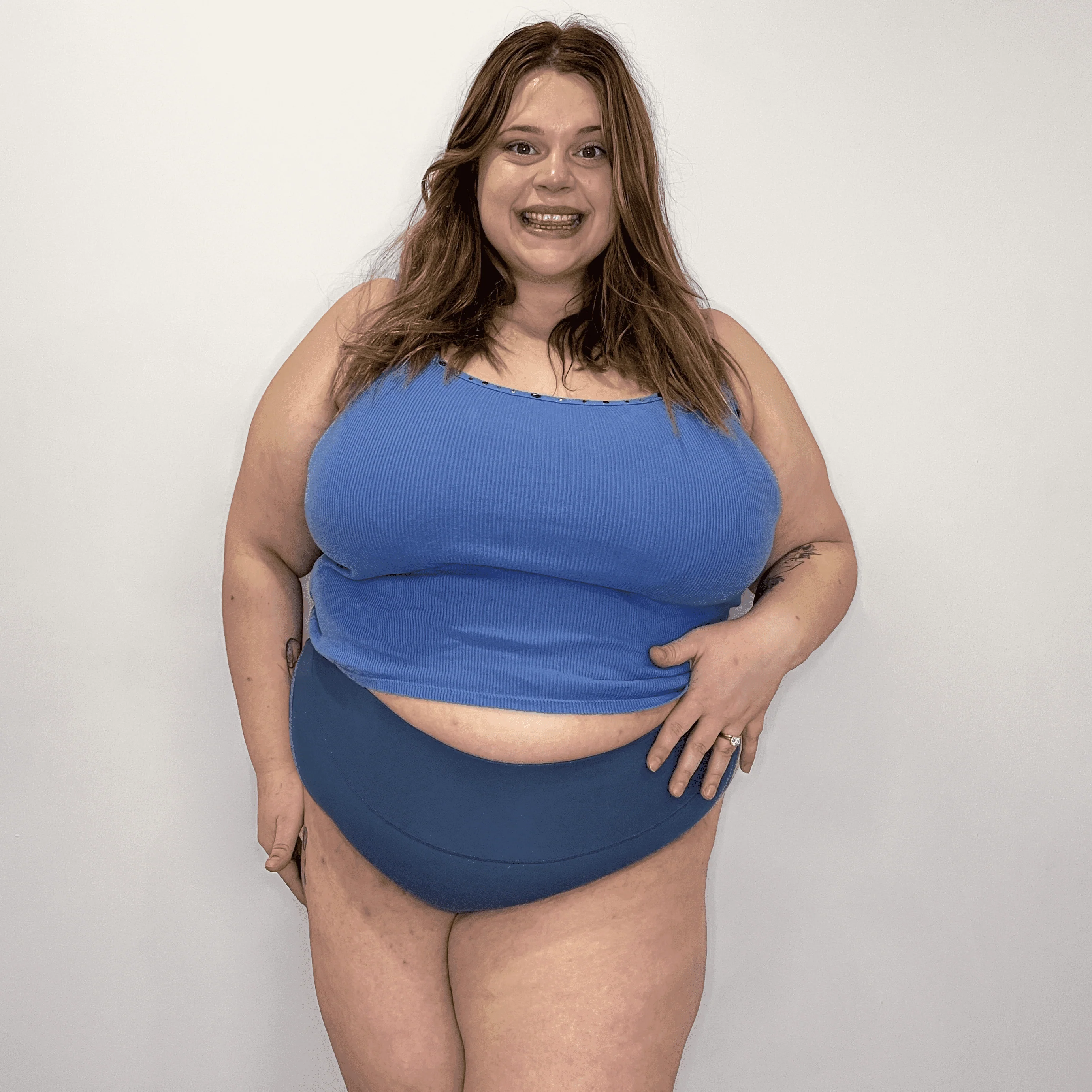 Organic Cotton Super High Leg Knickers - Denim - Zenithce