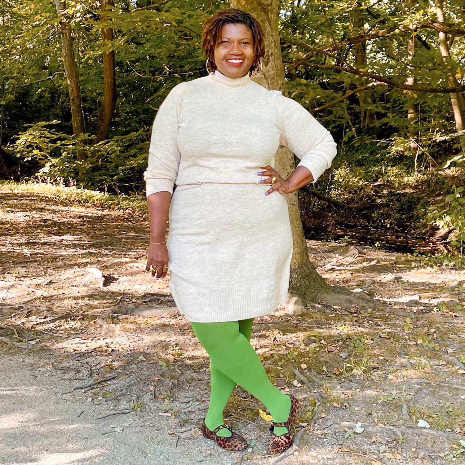 80 Denier Tights - Peas - Zenithce