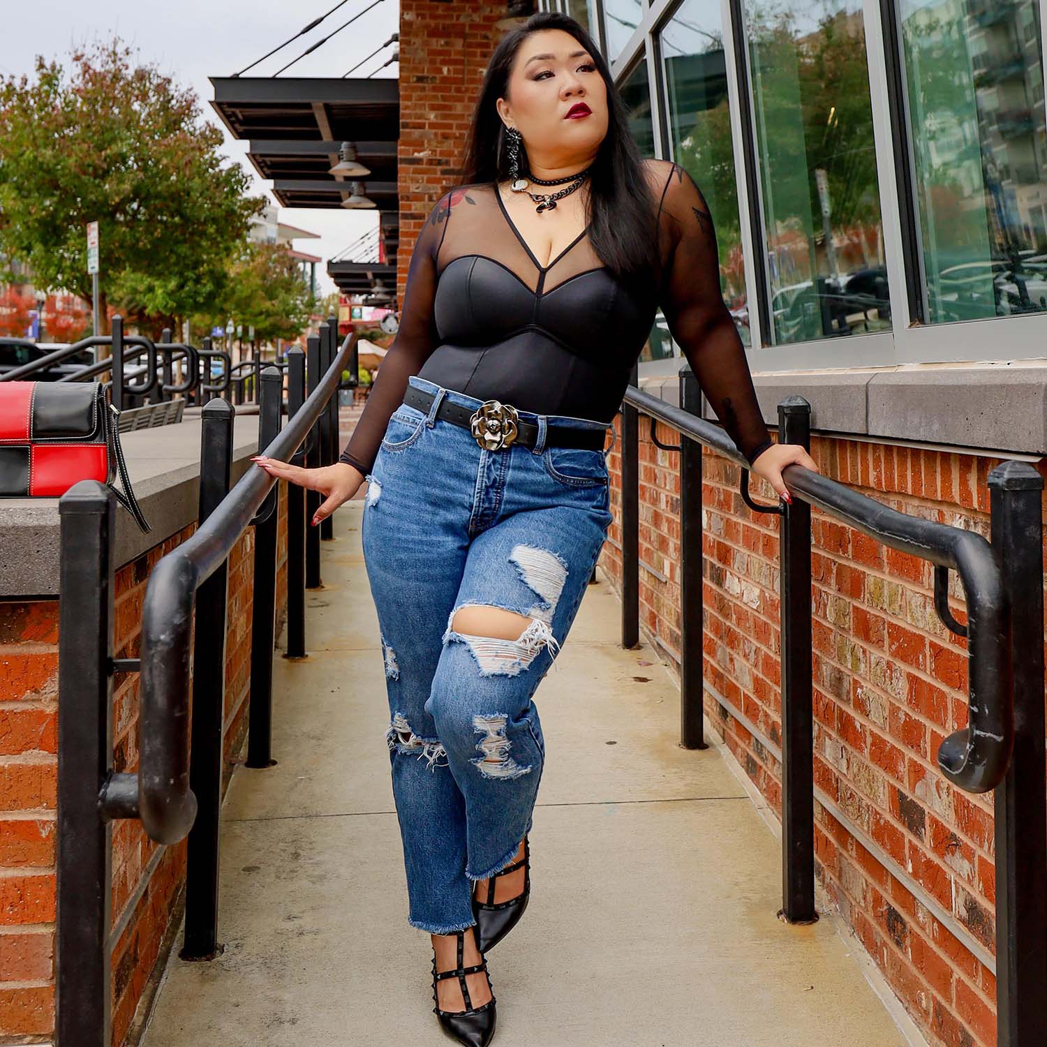 Siren Faux Leather Bodysuit - Zenithce