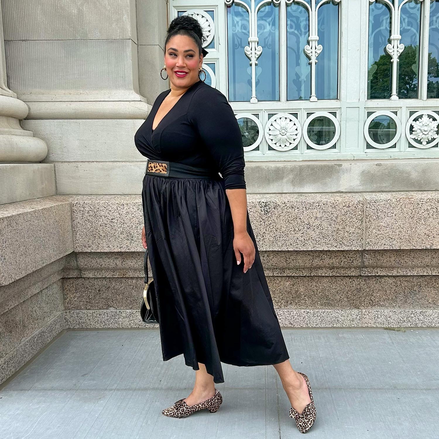 Midaxi Poplin Skirt - Black - Zenithce