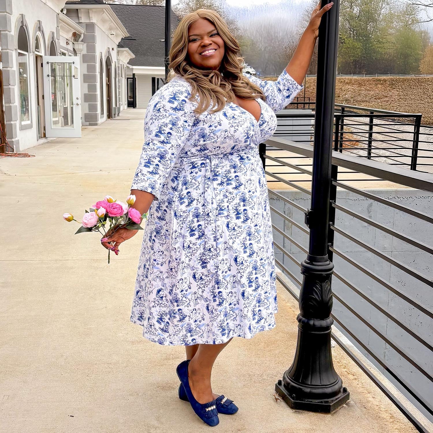 Wrap Dress - Passion au Jardin - L'Amour Bleu - Zenithce