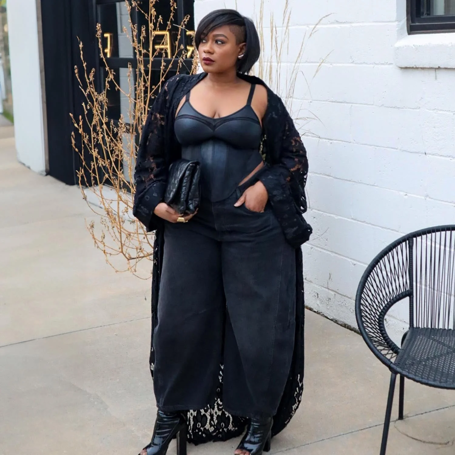 Siren Faux Leather Bustier - Zenithce