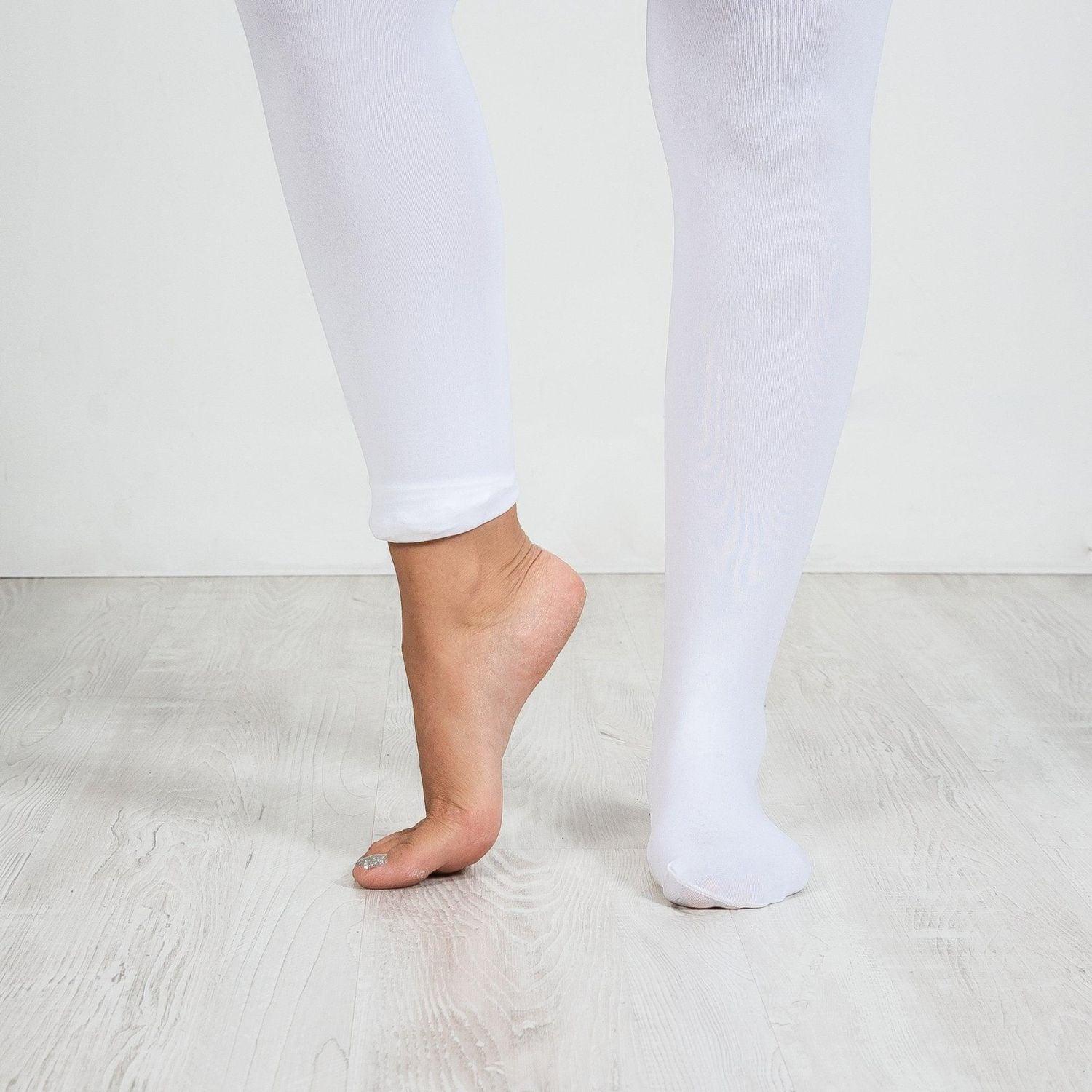 Convertible Dance Tights - White - Zenithce