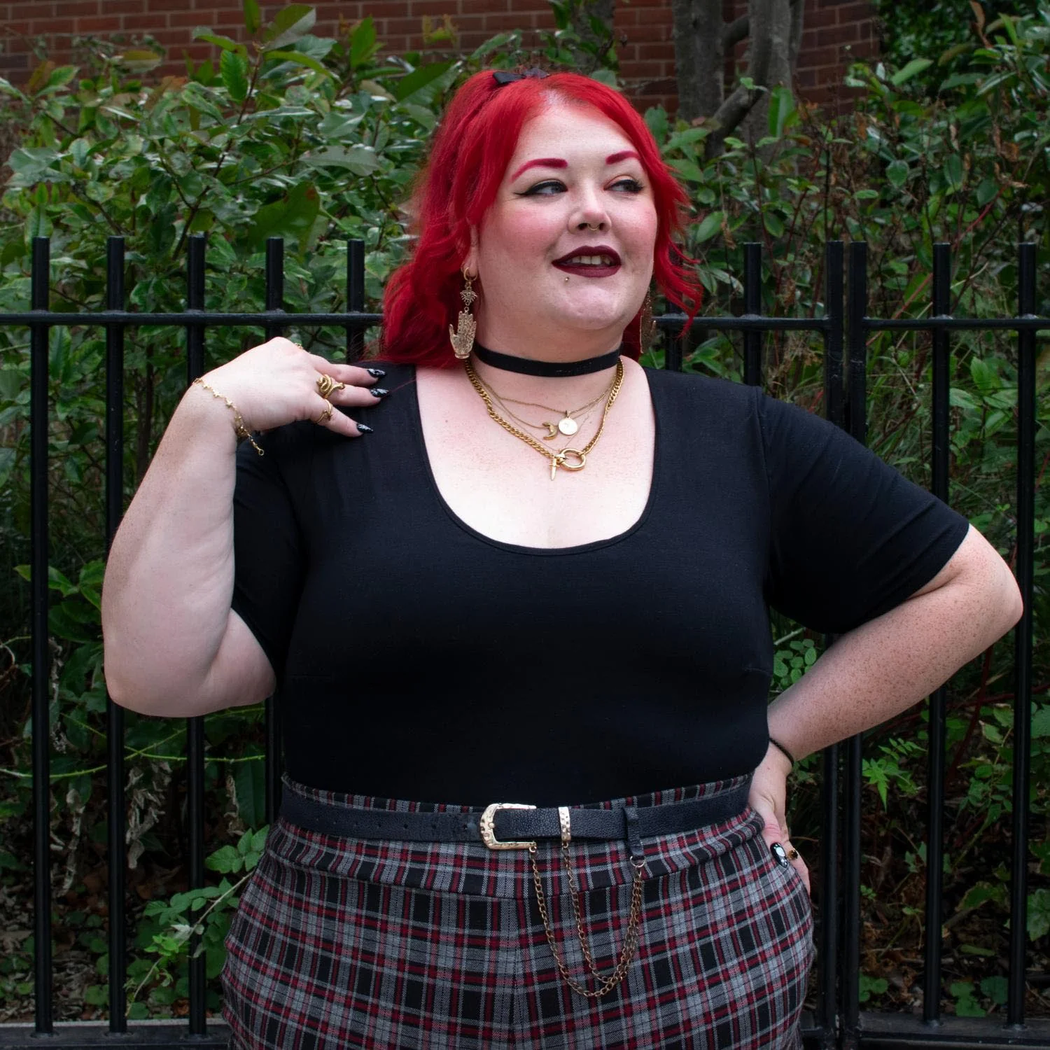 Plaid Wide-Leg Trousers - Bonnie - Zenithce