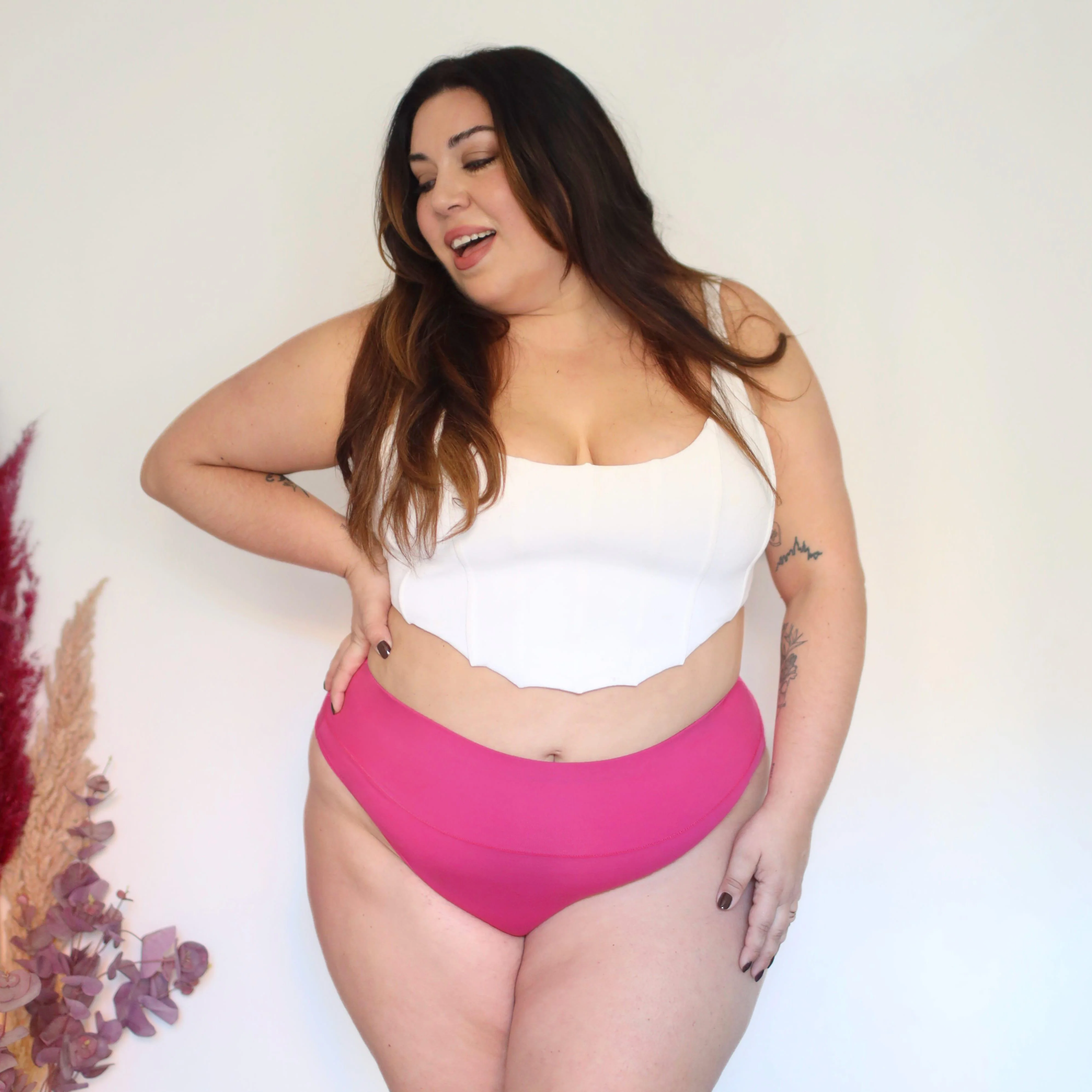 Organic Cotton Super High Leg Knickers - Barbara - Zenithce