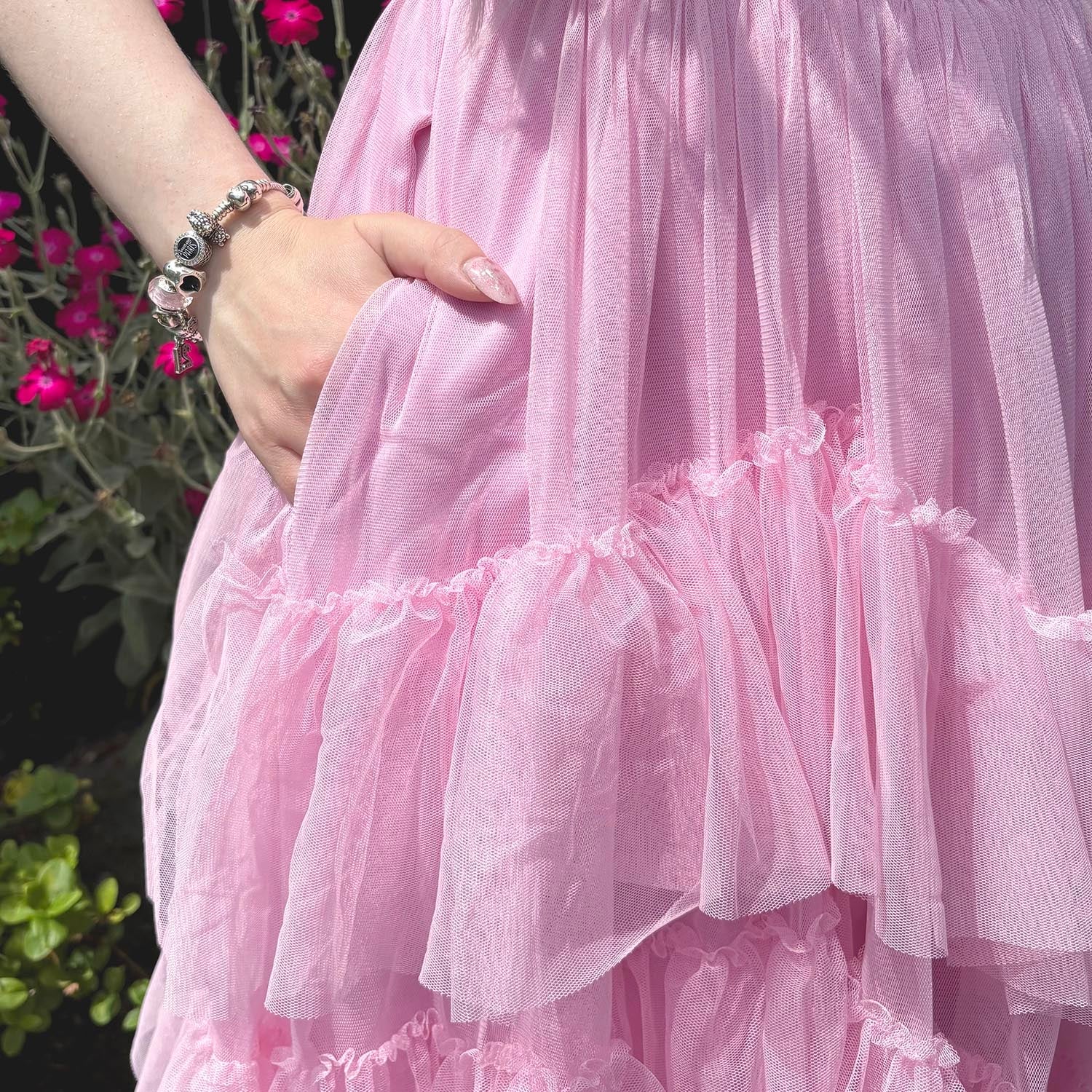 Tee Mesh Dress - Pink Frosting - Zenithce