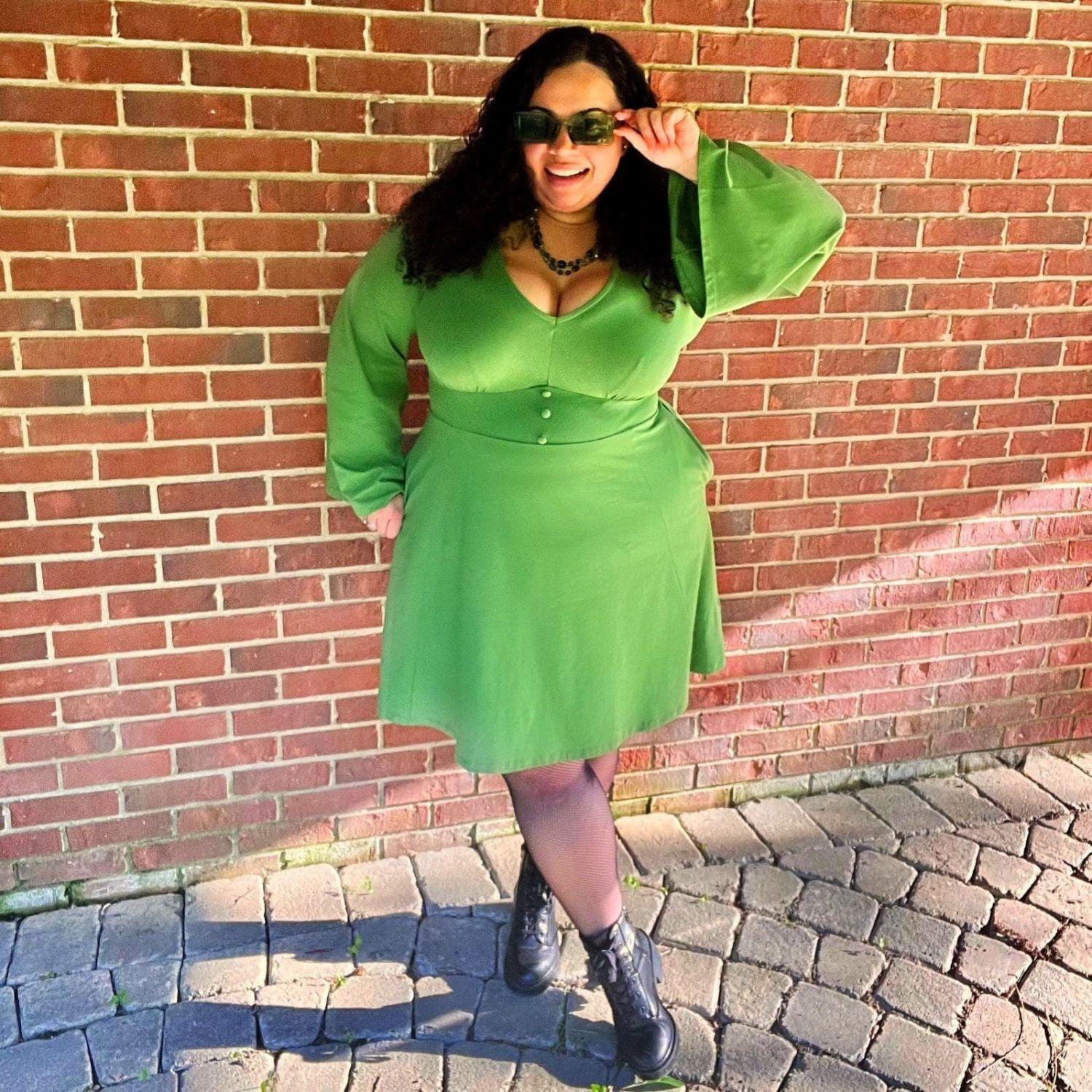 Bell Sleeve Mini Dress - Meadow - Zenithce