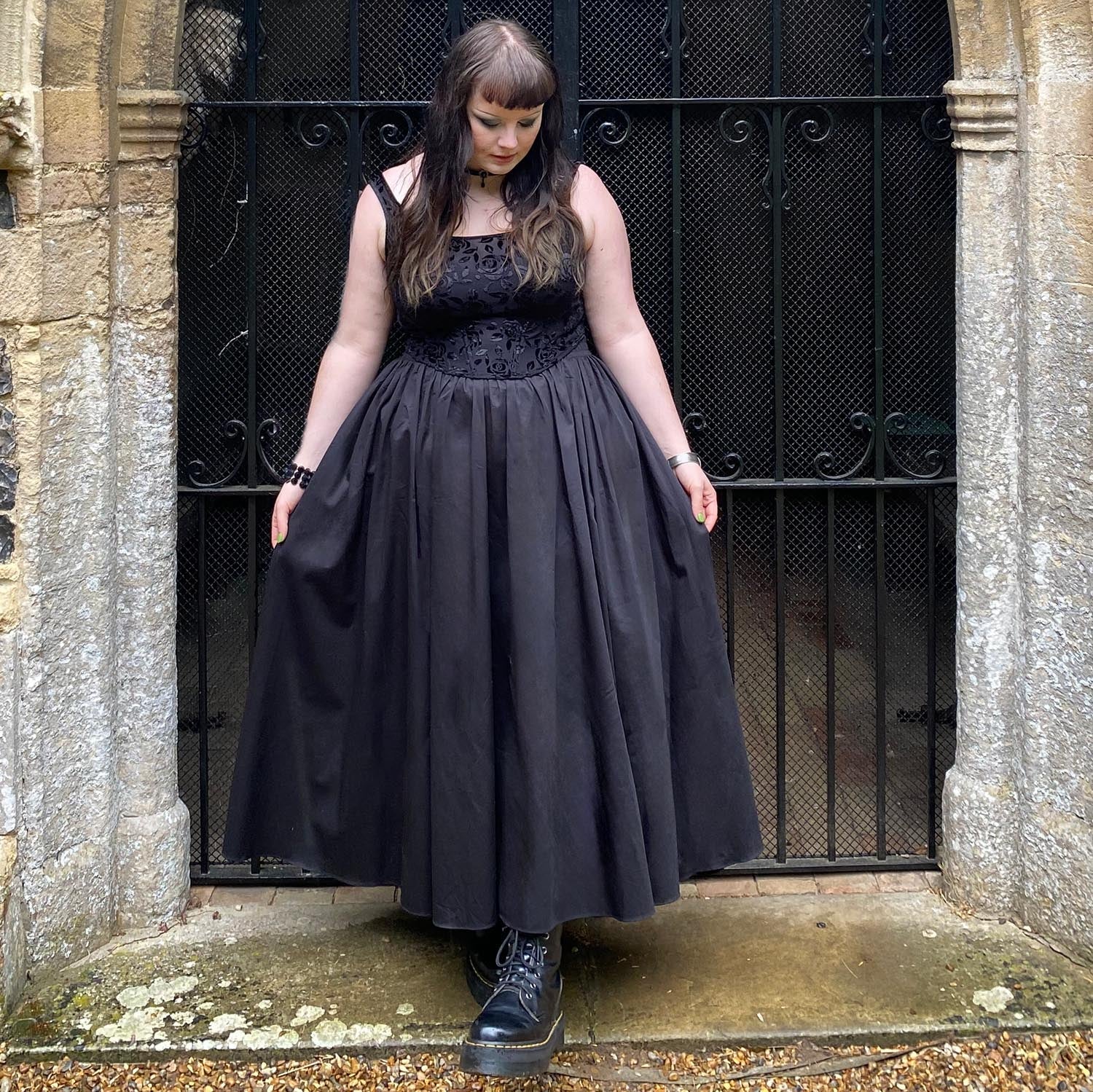 Midaxi Poplin Skirt - Black - Zenithce