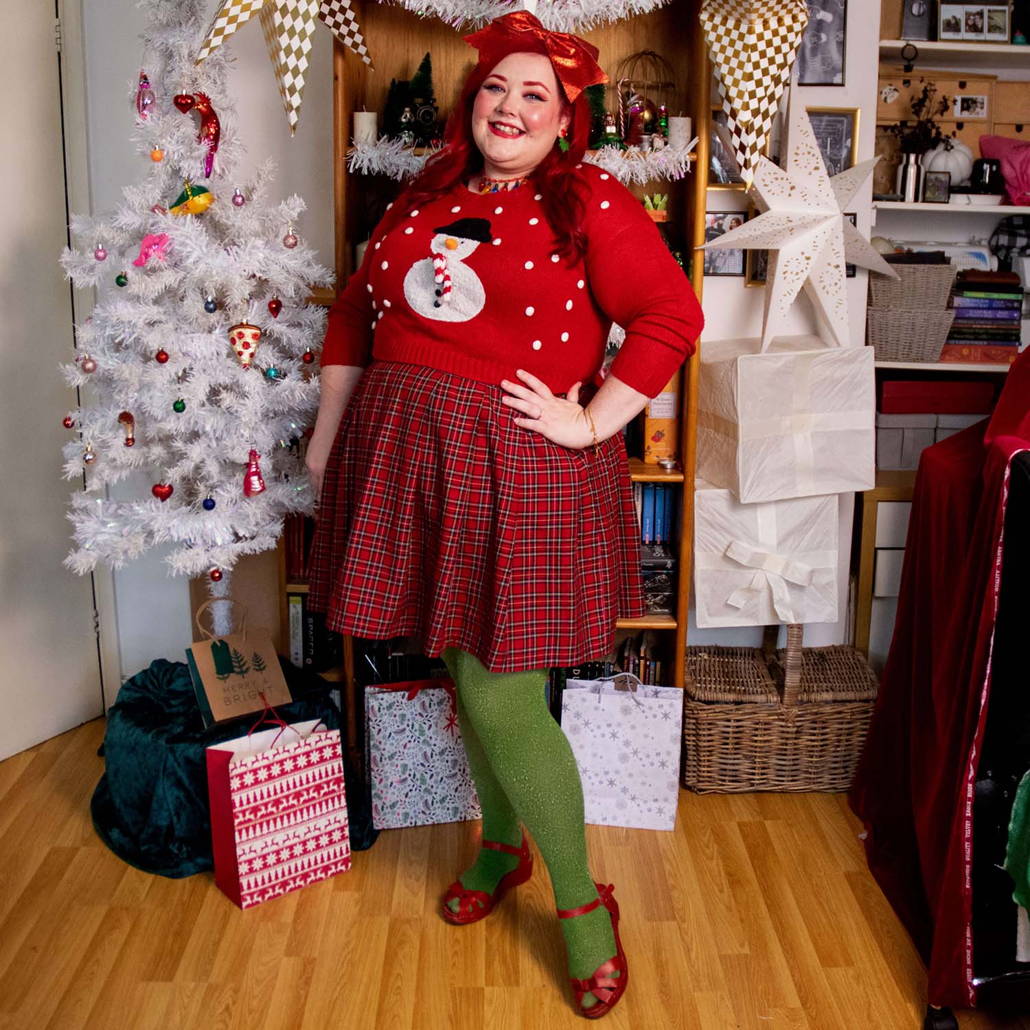 Lux Sparkle Tights - Peas - Zenithce