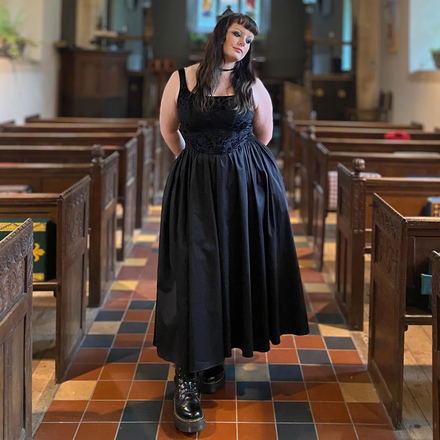 Midaxi Poplin Skirt - Black - Zenithce