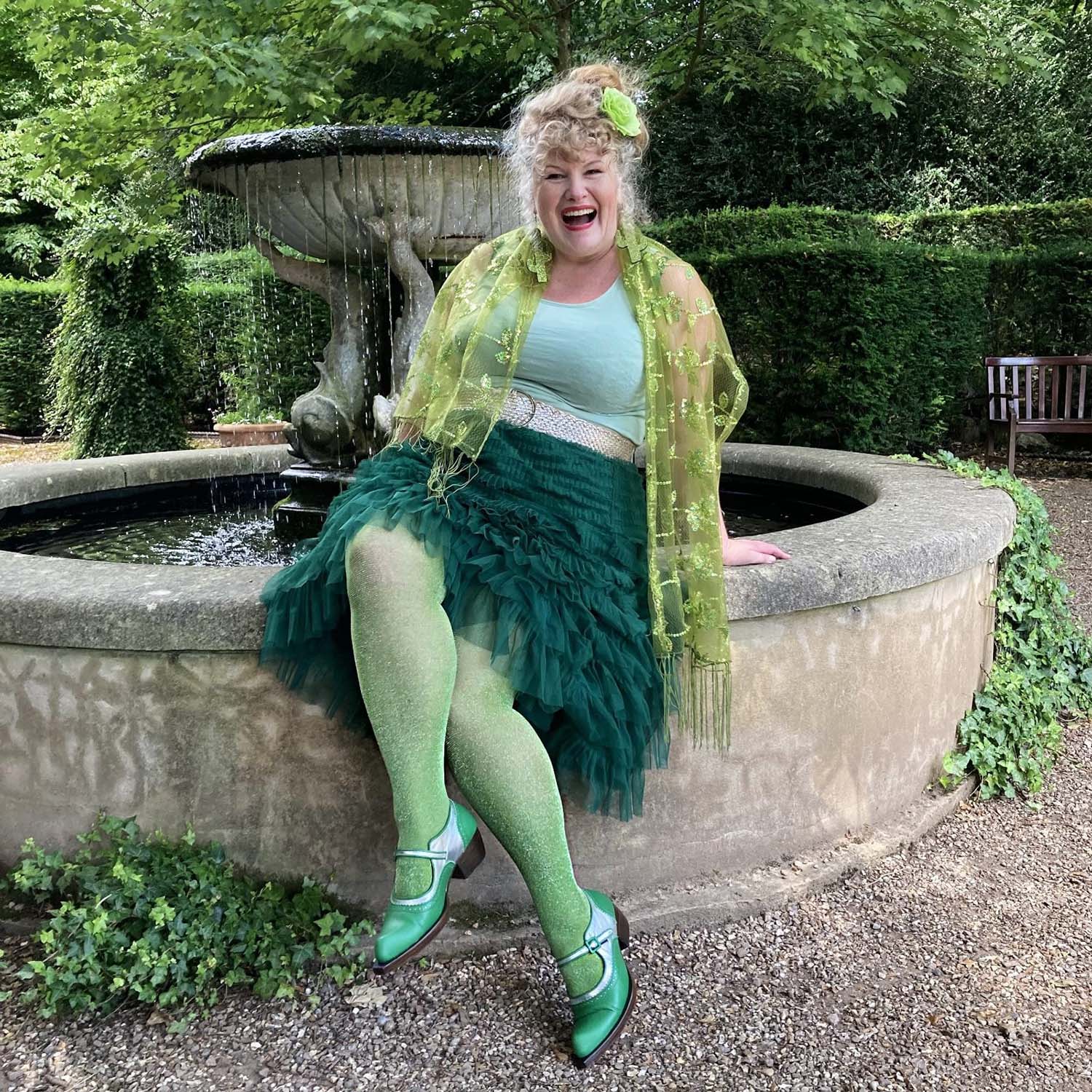 Lux Sparkle Tights - Peas - Zenithce