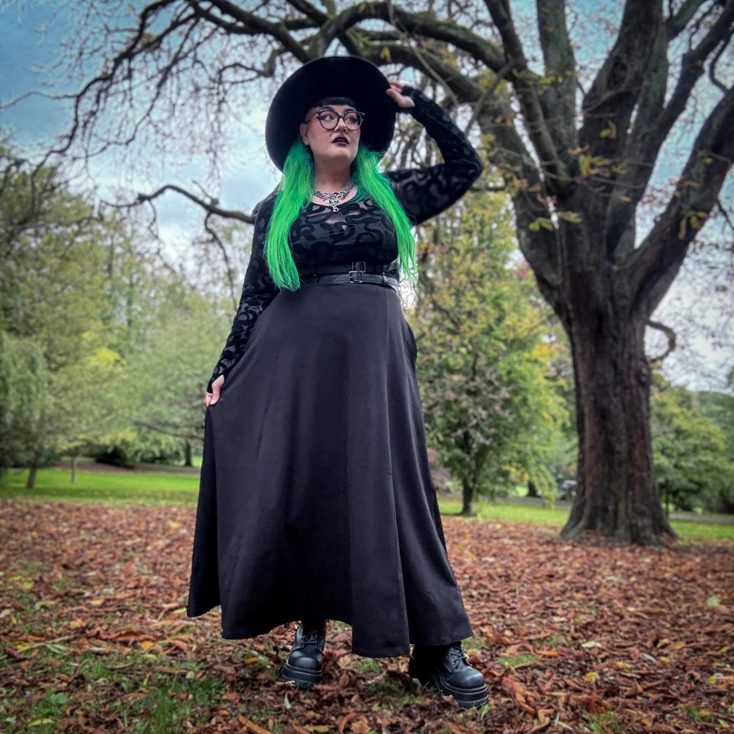 Jersey A-Line Maxi Skirt - Black - Zenithce