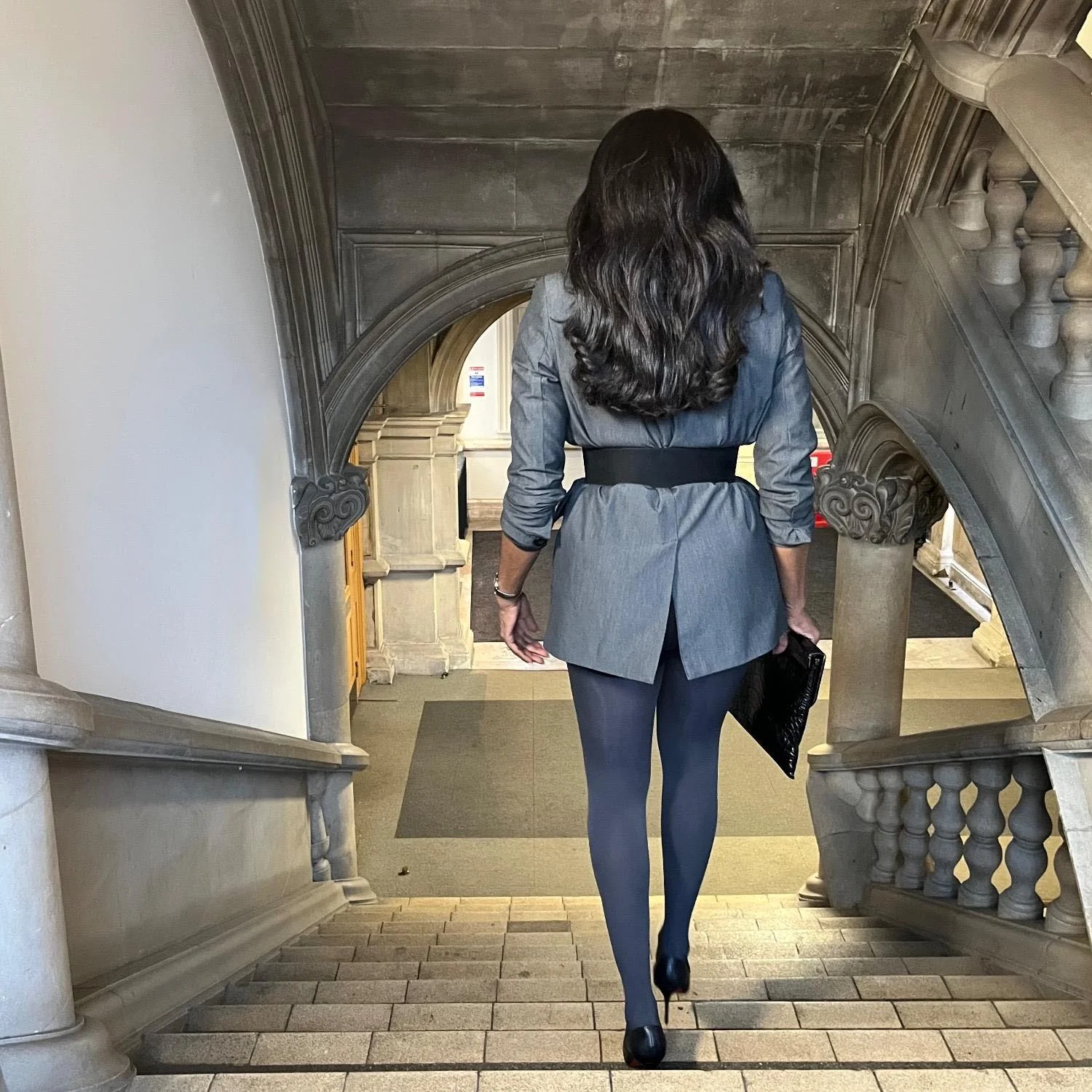 80 Denier Castor Oil Tights - Slate - Zenithce