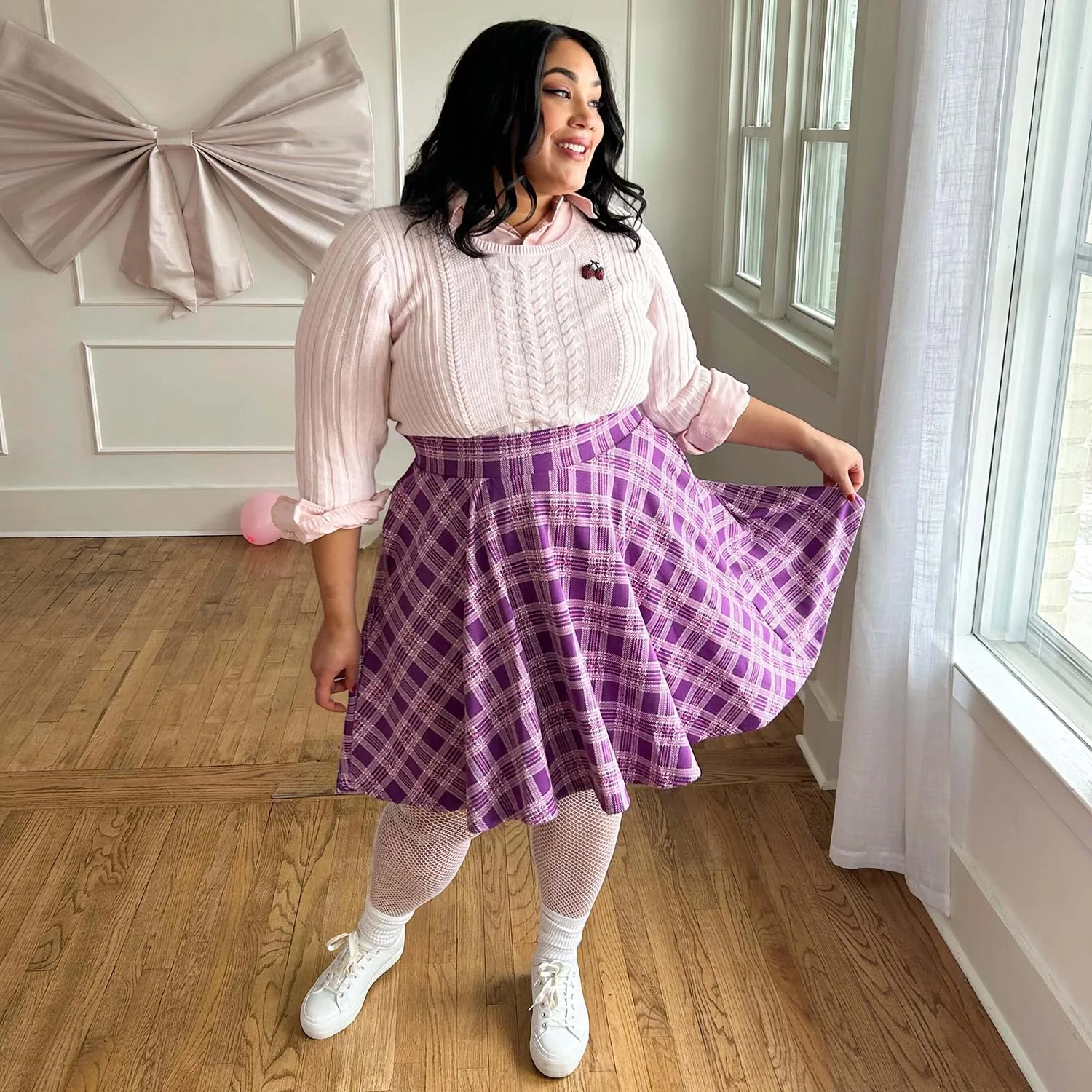 Plaid Flare Skirt - Thistle (V2) - Zenithce