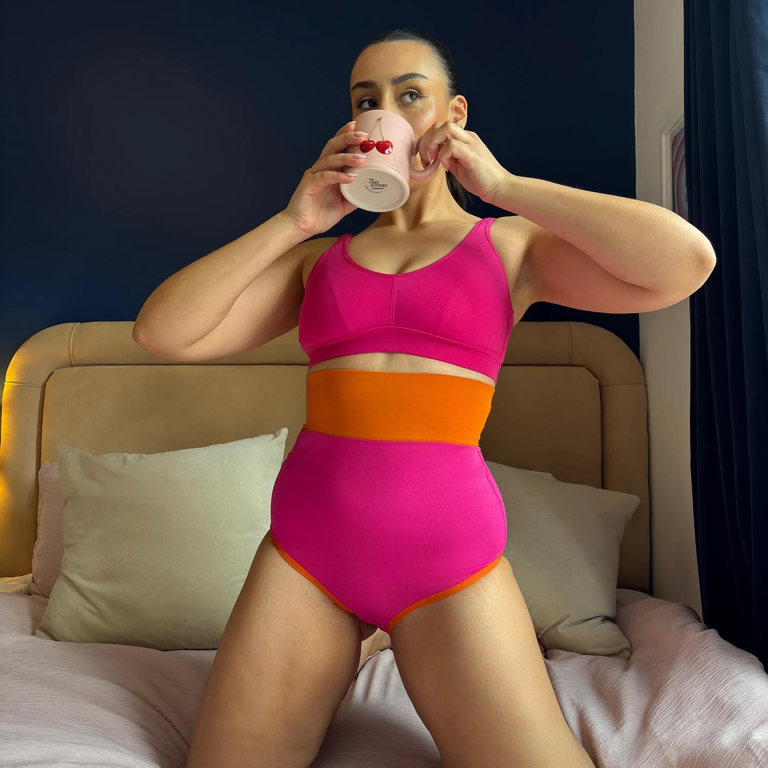 Organic Cotton Super High Waist Duo Knickers - Barbara & Papaya - Zenithce