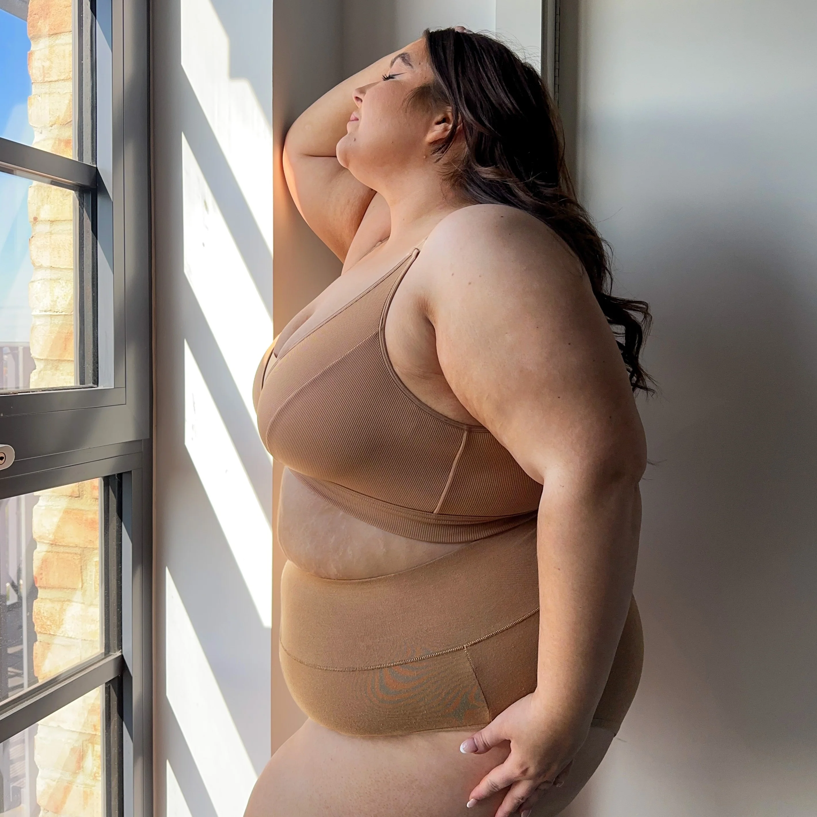 Everyday Ribbed Bra - Caramel - Zenithce